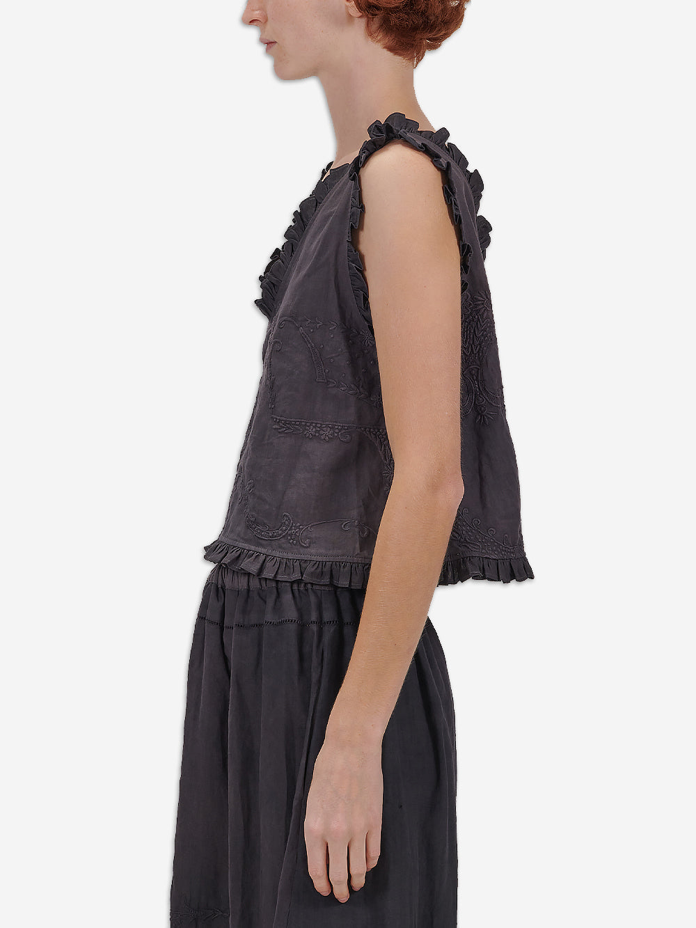 Vintage Embroidered Poplin Hana Top