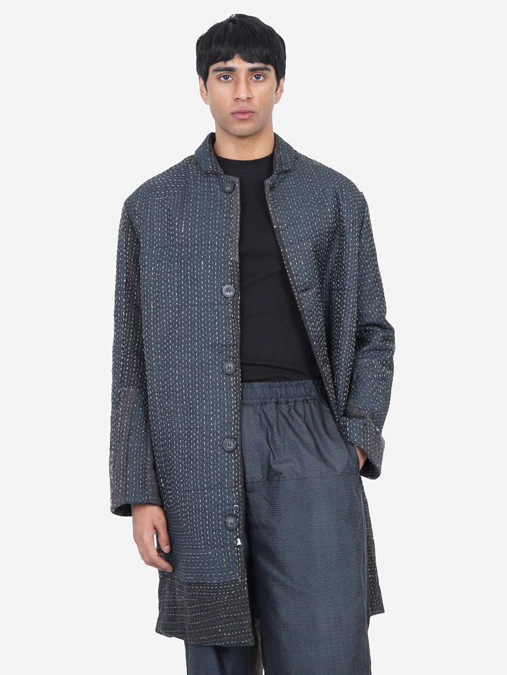 Oshima Tsumugi Kimono Pacho Coat