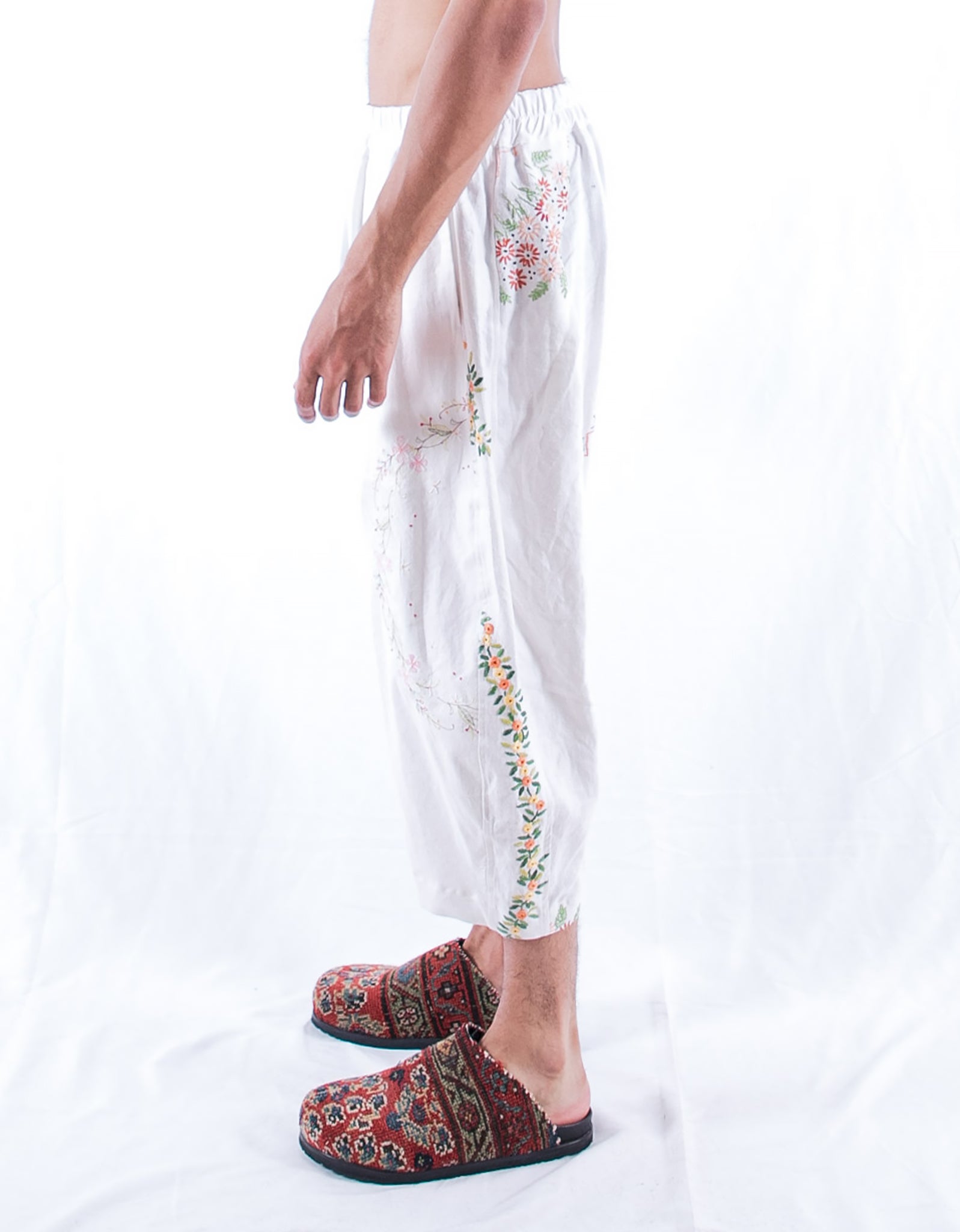 1920s Embroidered Linen Hitomi Trousers