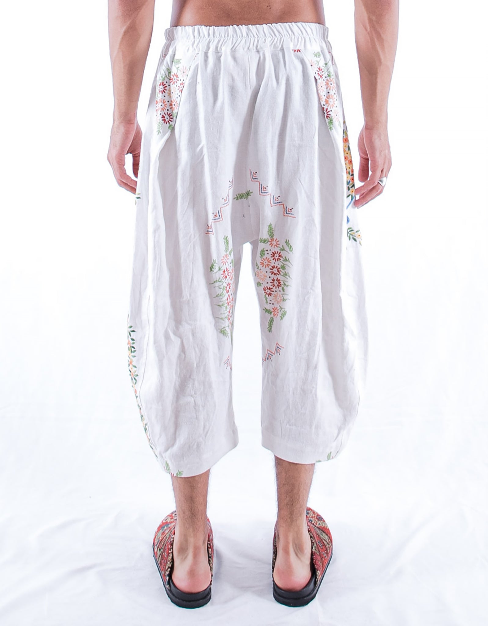 1920s Embroidered Linen Hitomi Trousers