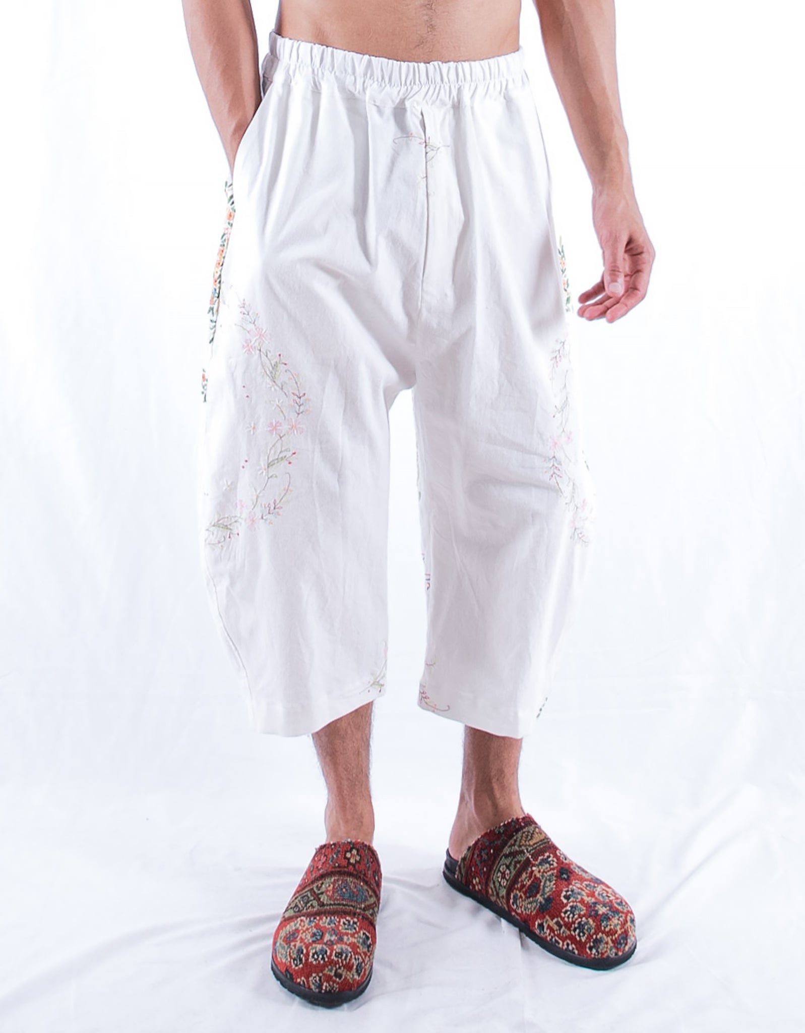 1920s Embroidered Linen Hitomi Trousers