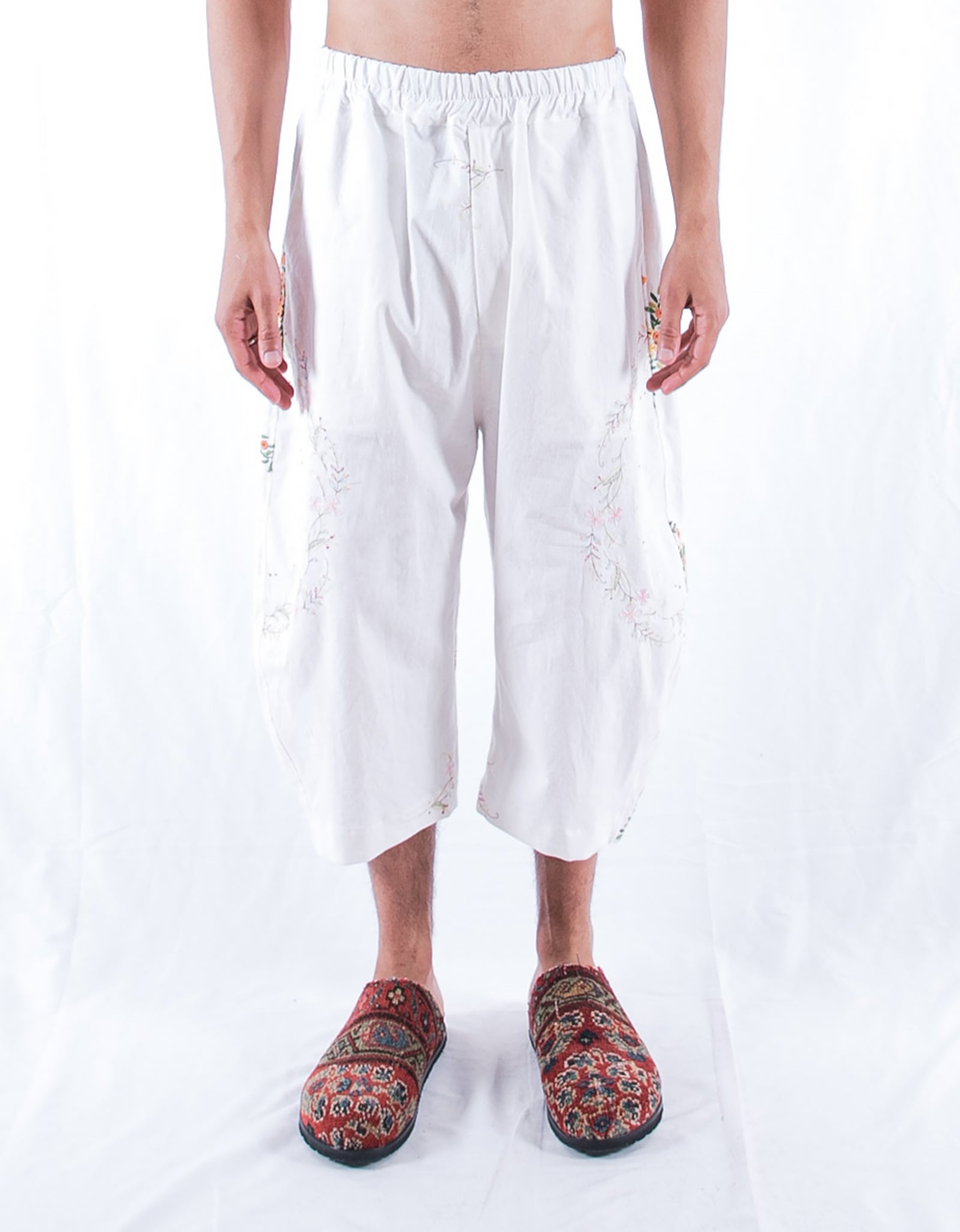 1920s Embroidered Linen Hitomi Trousers