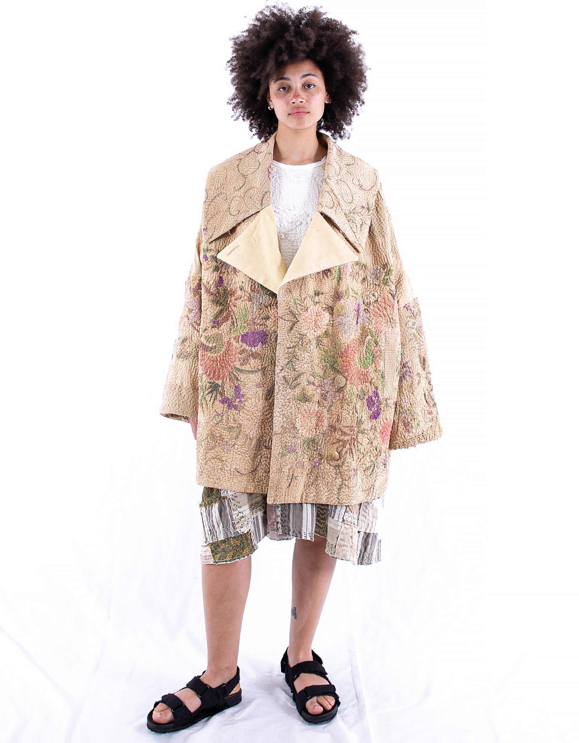 19th Century Silk Embroidered Inga Coat
