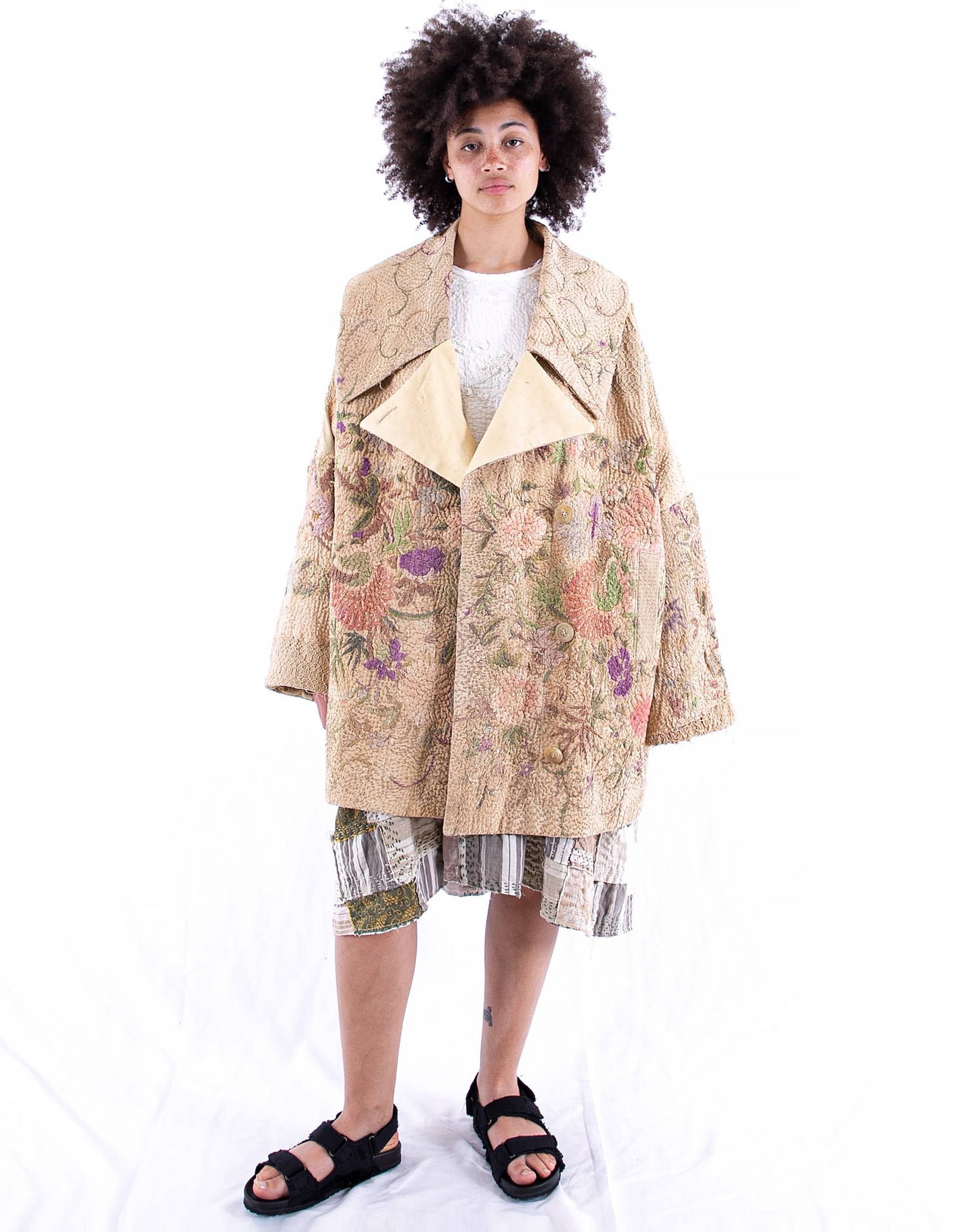 19th Century Silk Embroidered Inga Coat