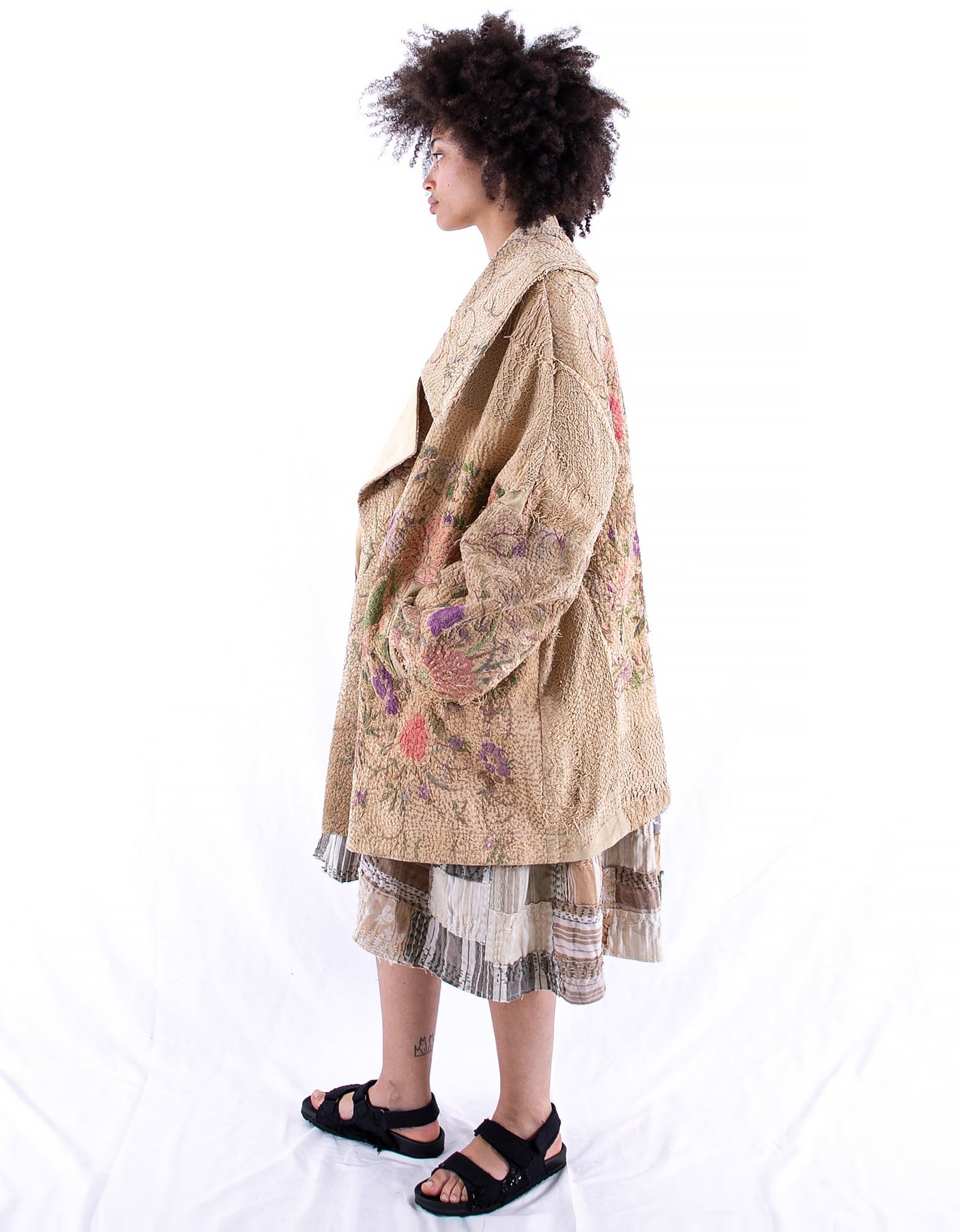 19th Century Silk Embroidered Inga Coat