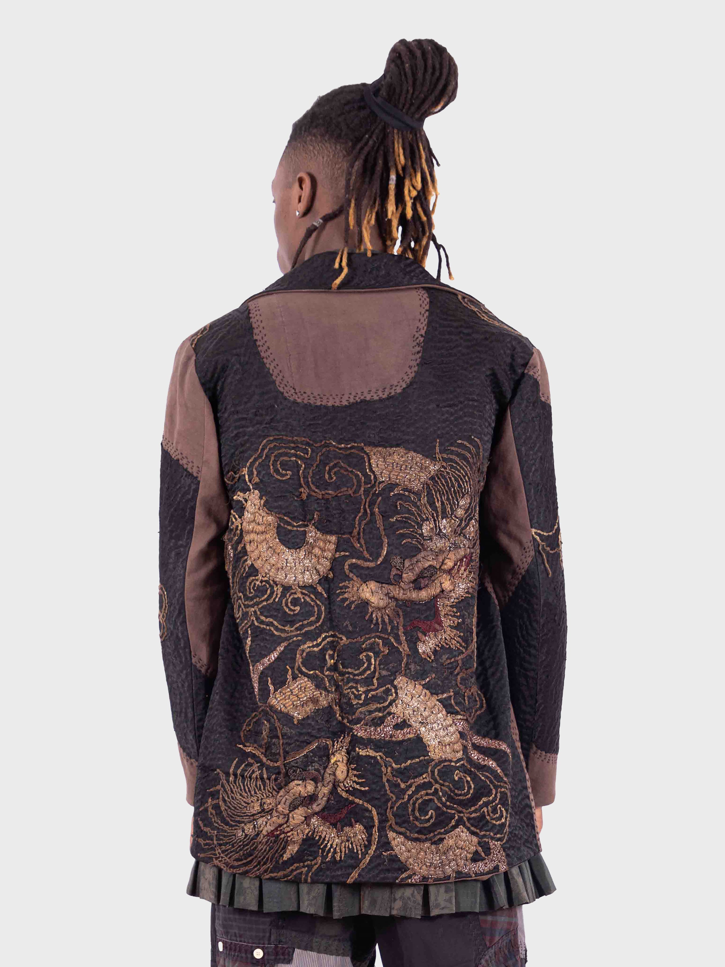 19th Century Chinese Silk Jacob Pea Coat