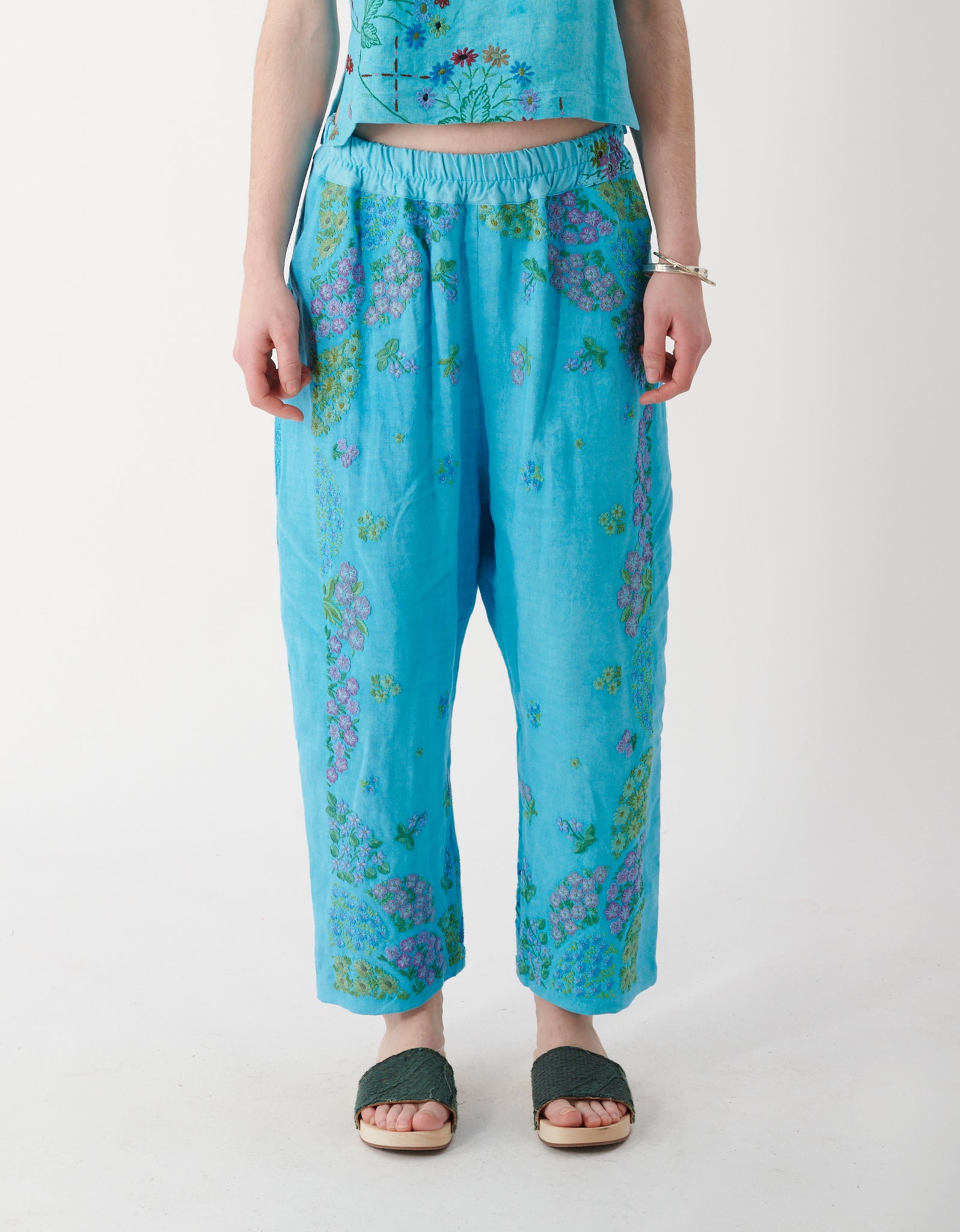 1920s Embroidered Linen Juan Trousers