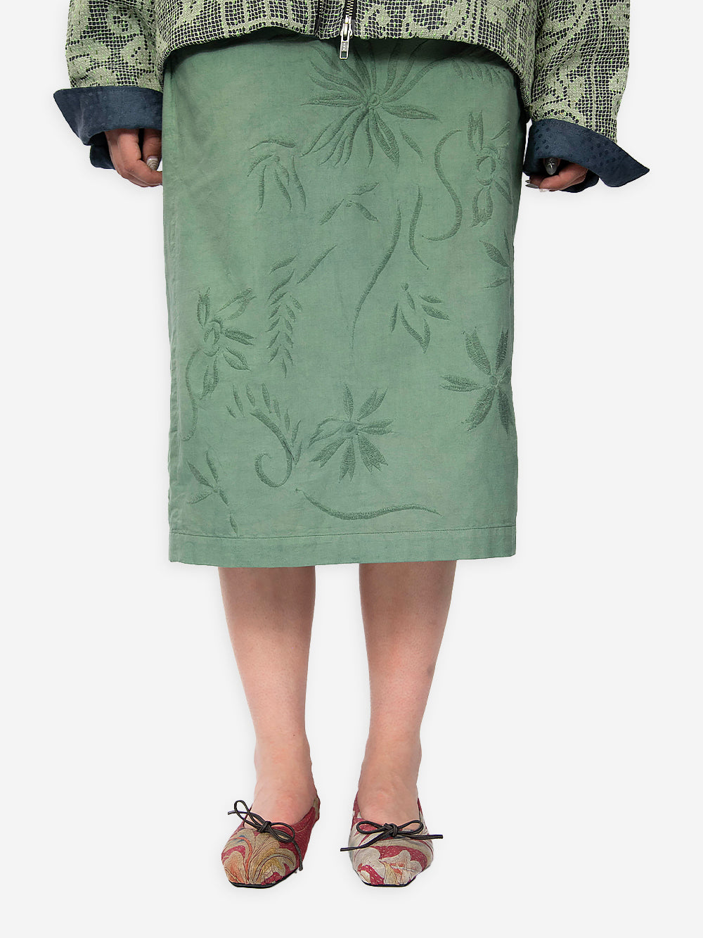 Vintage Embroidered Poplin Louisa Skirt