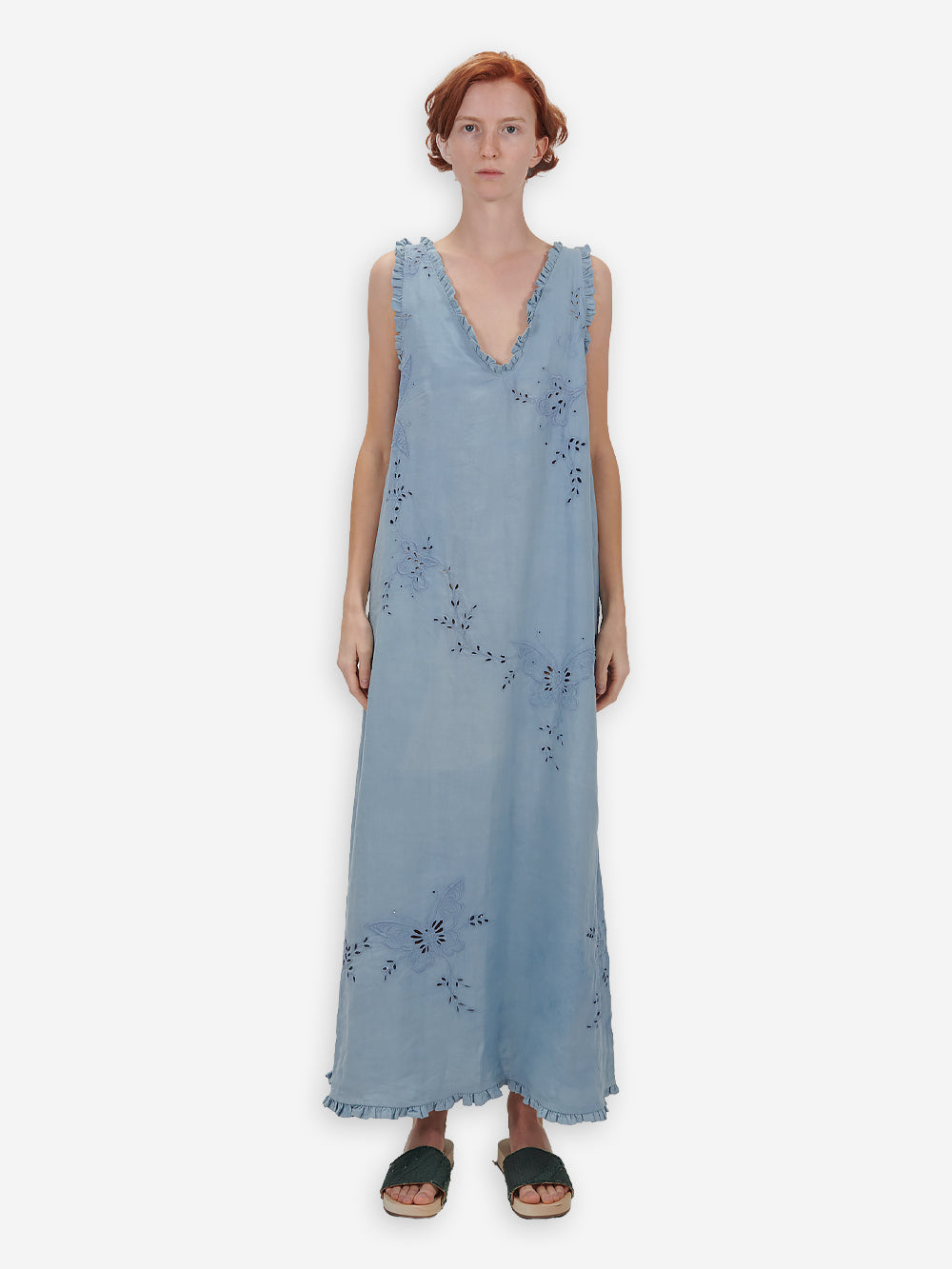 Vintage Embroidered Poplin Luna Dress