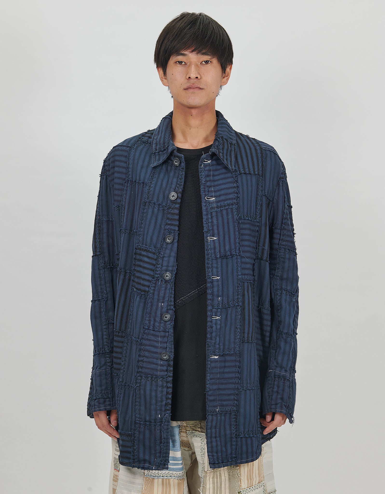 19th Century French Ticking Orhan Shirt Jacket