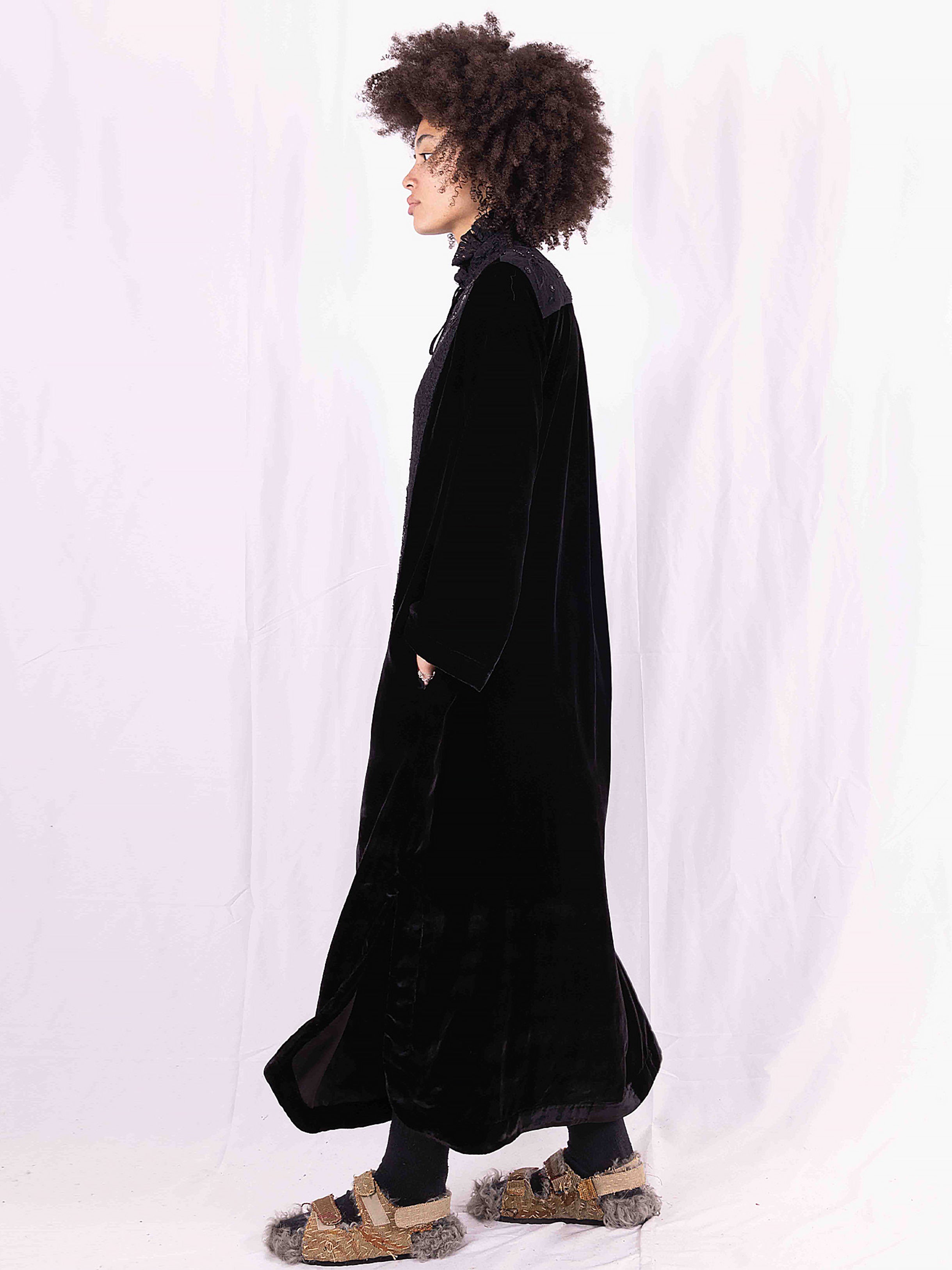 19th Century Beading & Velvet Raquel Dress