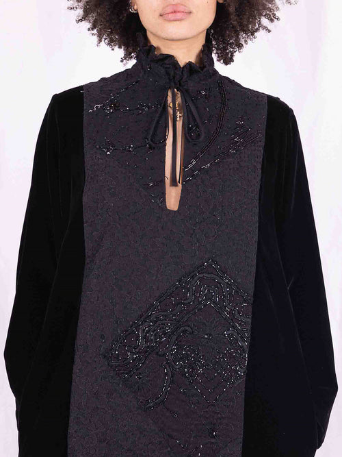 19th Century Beading & Velvet Raquel Dress