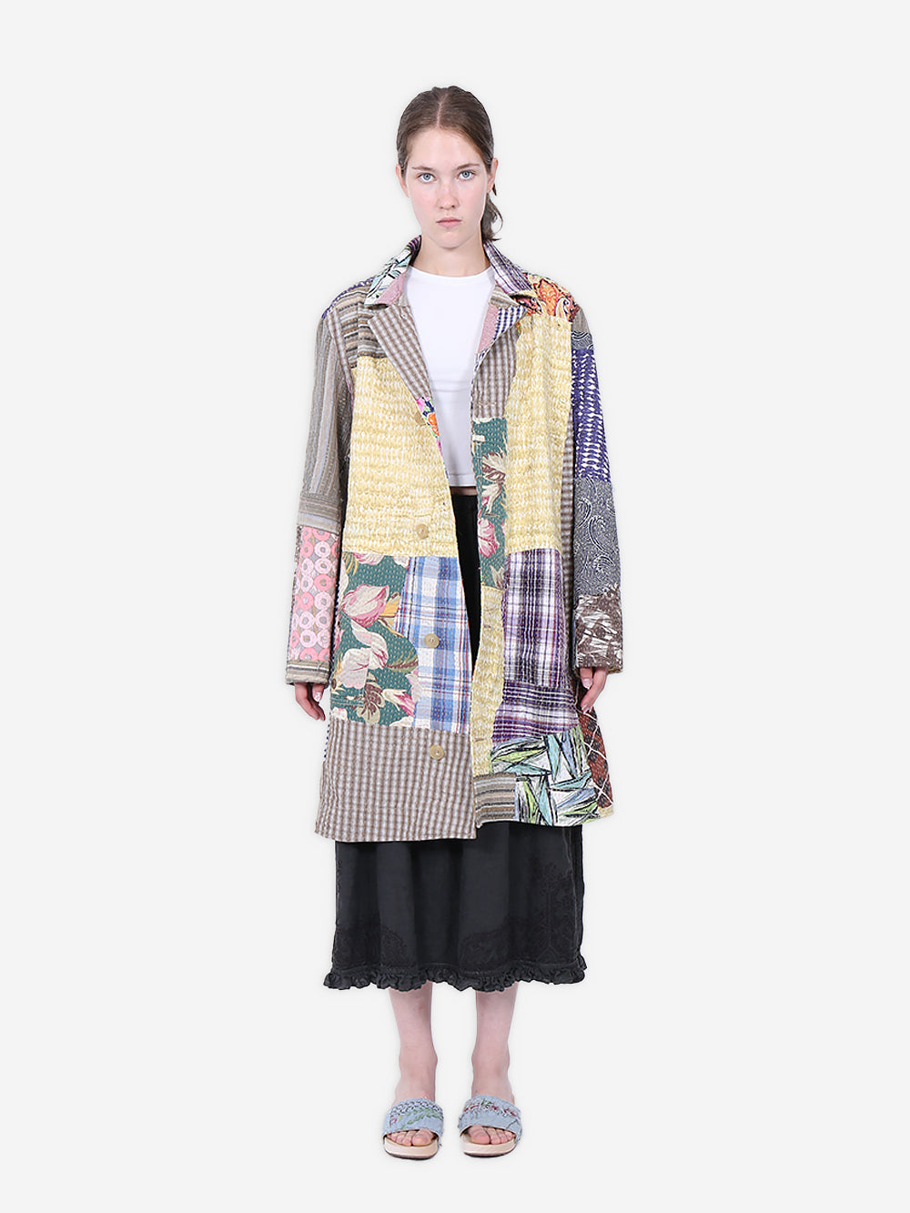 Vintage Shirting Repatch Duster Coat