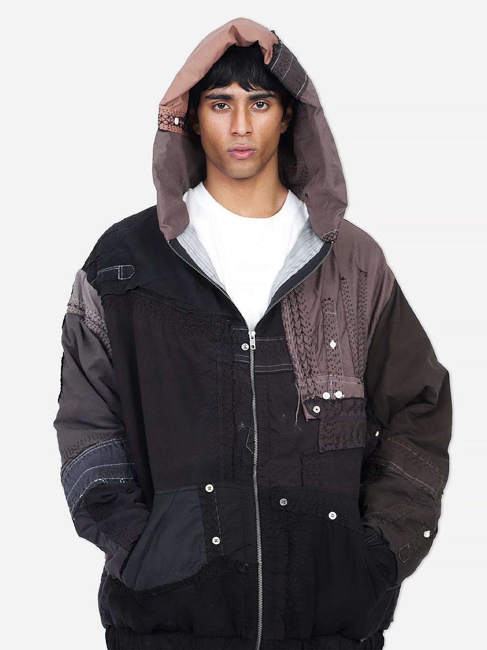 Vintage Shirting Repatch Wadded Zip Hoodie