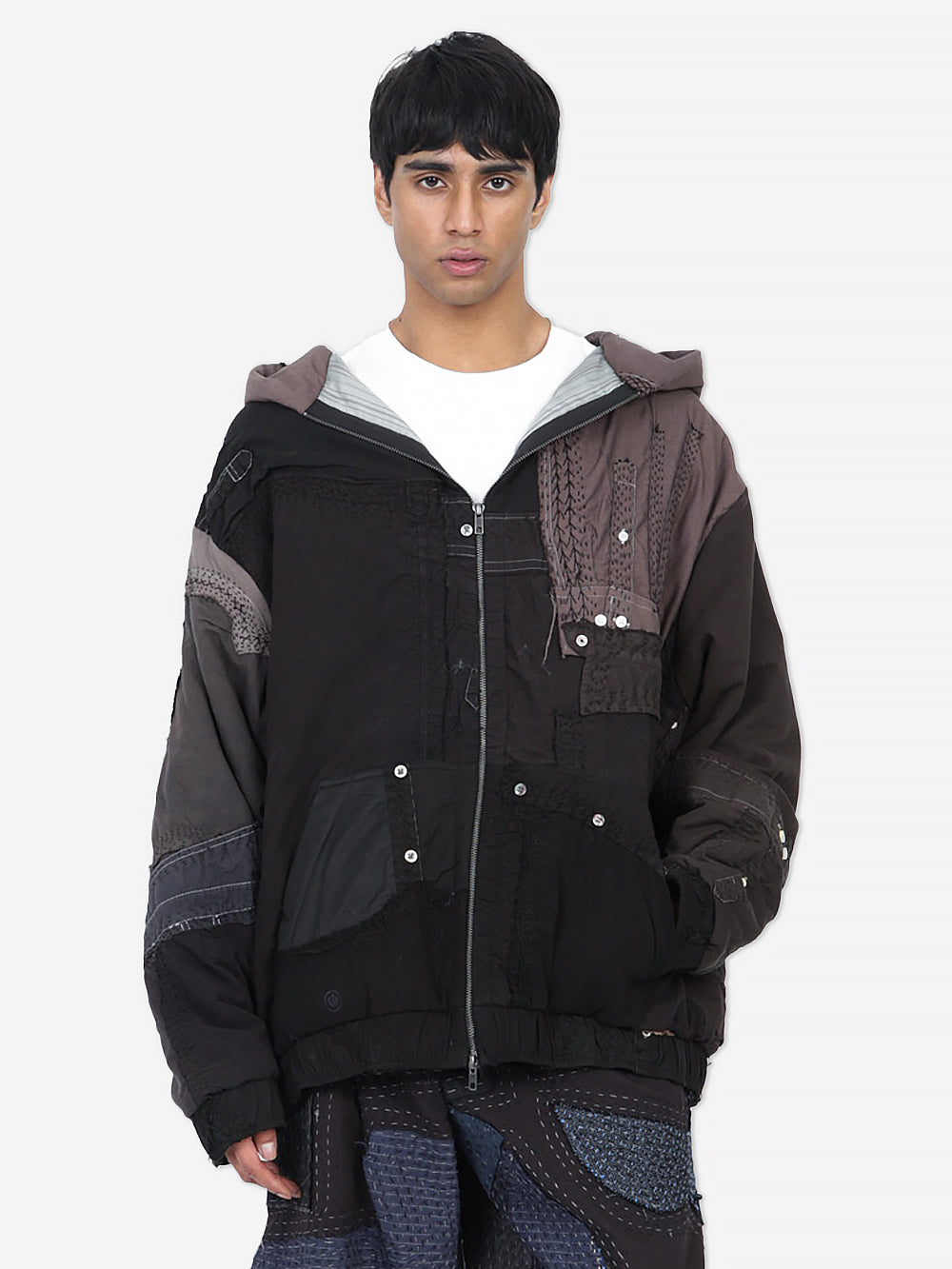 Vintage Shirting Repatch Wadded Zip Hoodie