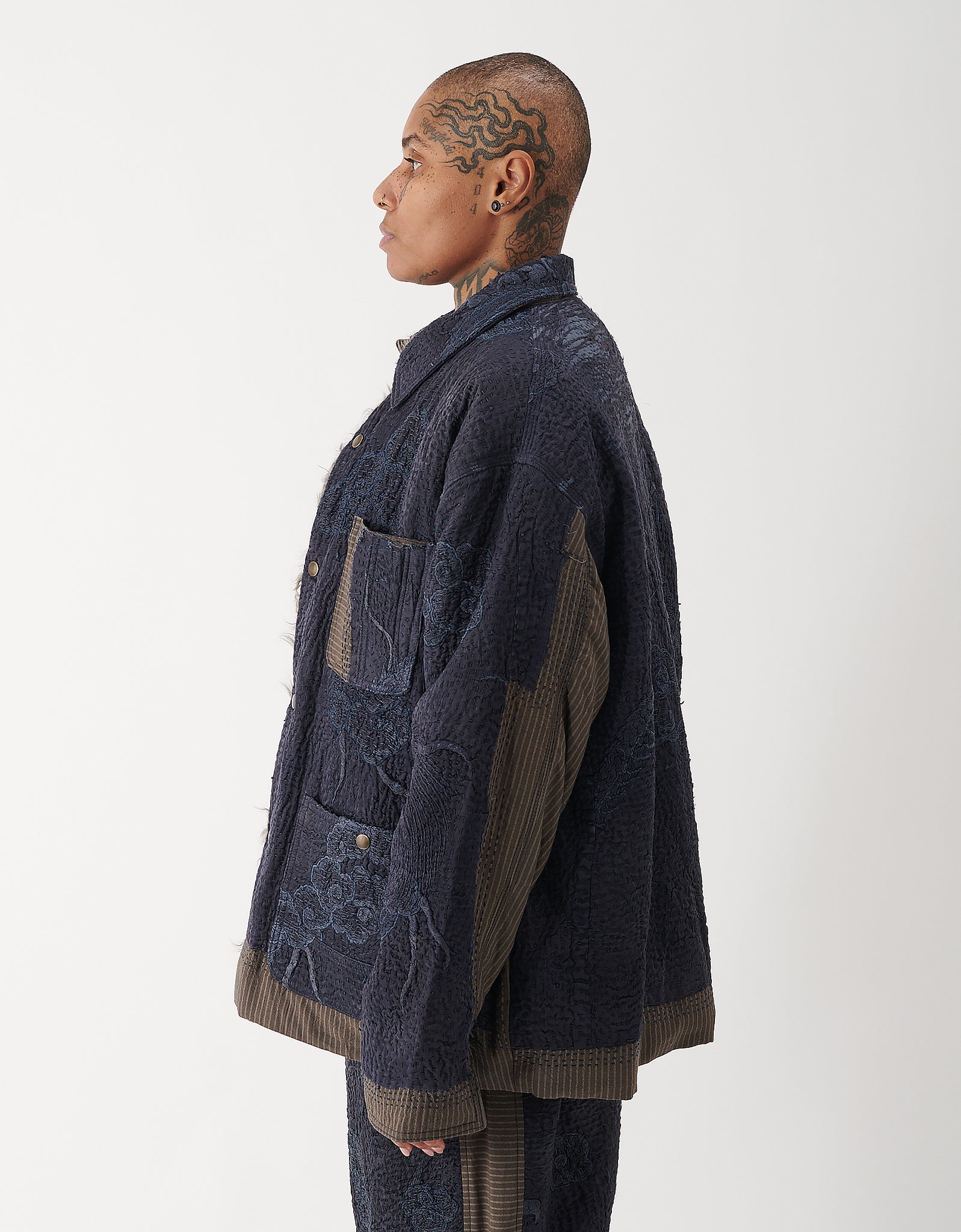 Vintage Kimono & Shearling Rain Jacket