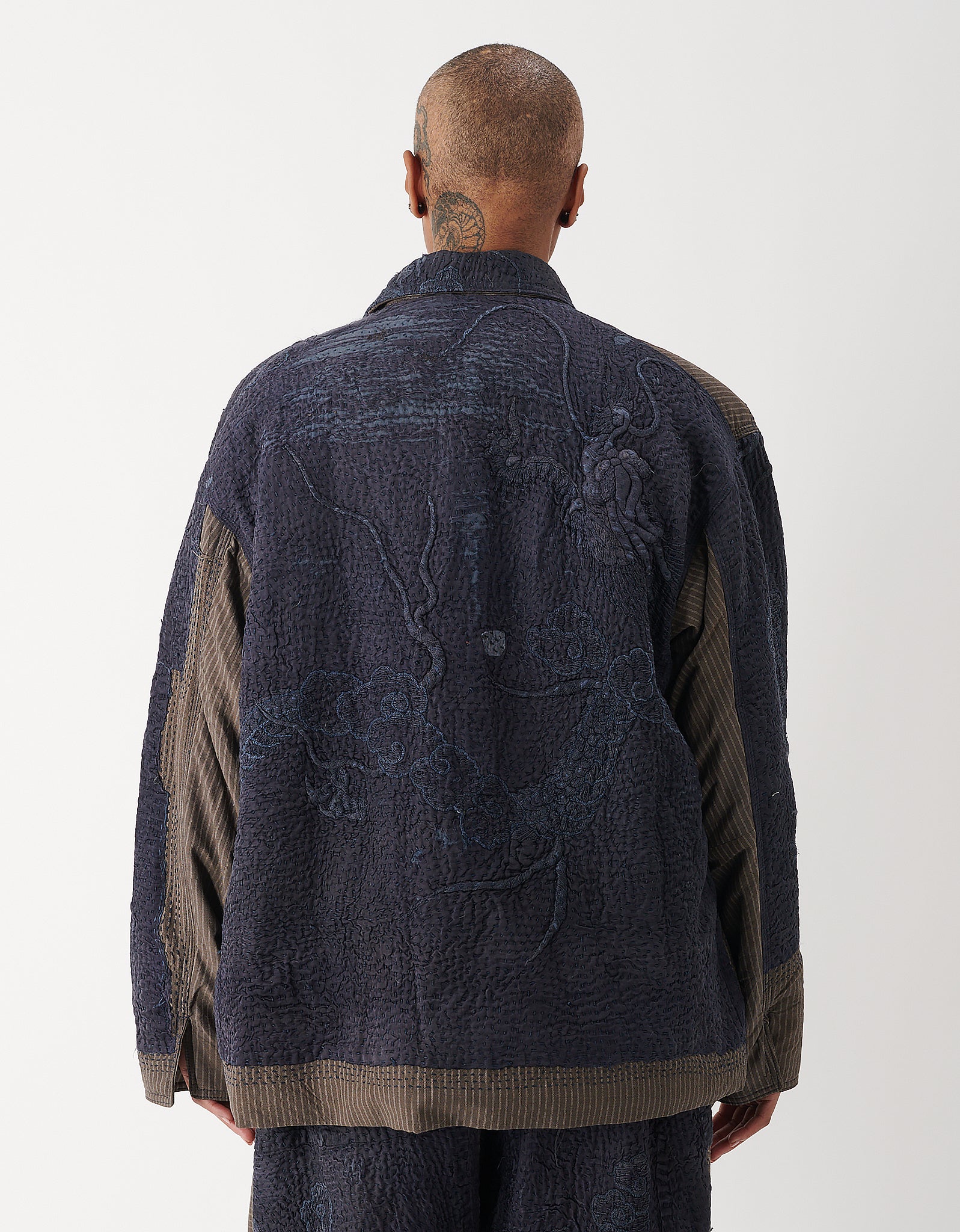 Vintage Kimono & Shearling Rain Jacket