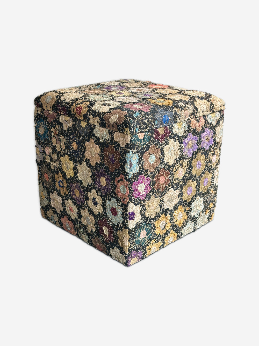 Vintage Patchwork Storage Stool | 609