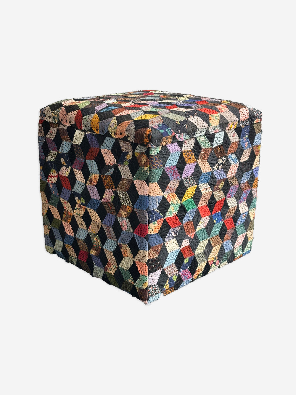 Vintage Patchwork Storage Stool | 610
