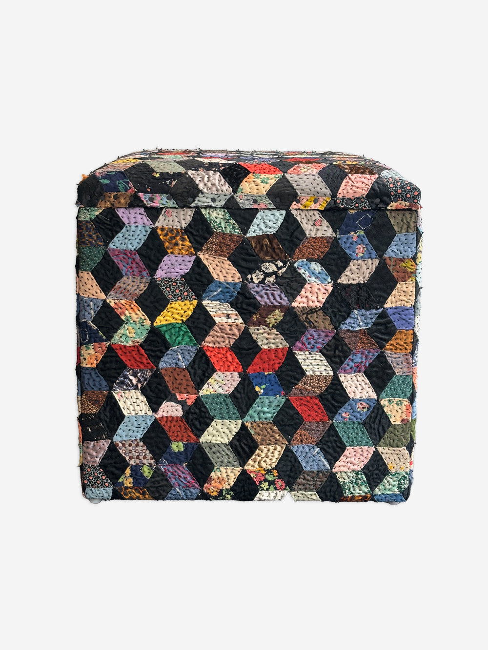Vintage Patchwork Storage Stool | 610
