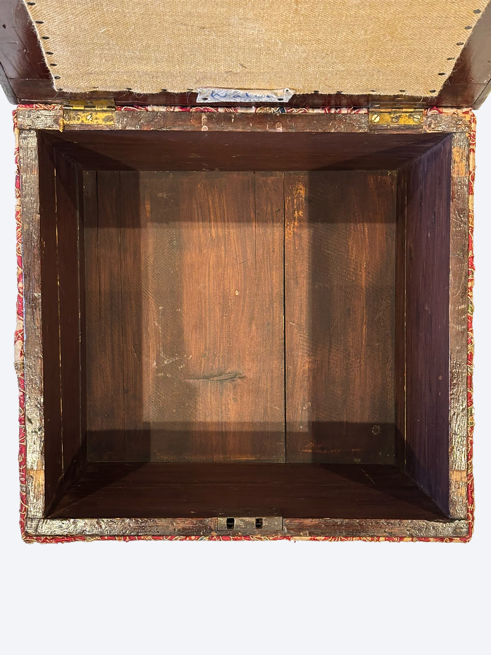 RESERVED | 17th Century Italian Silk Storage Stool | 606