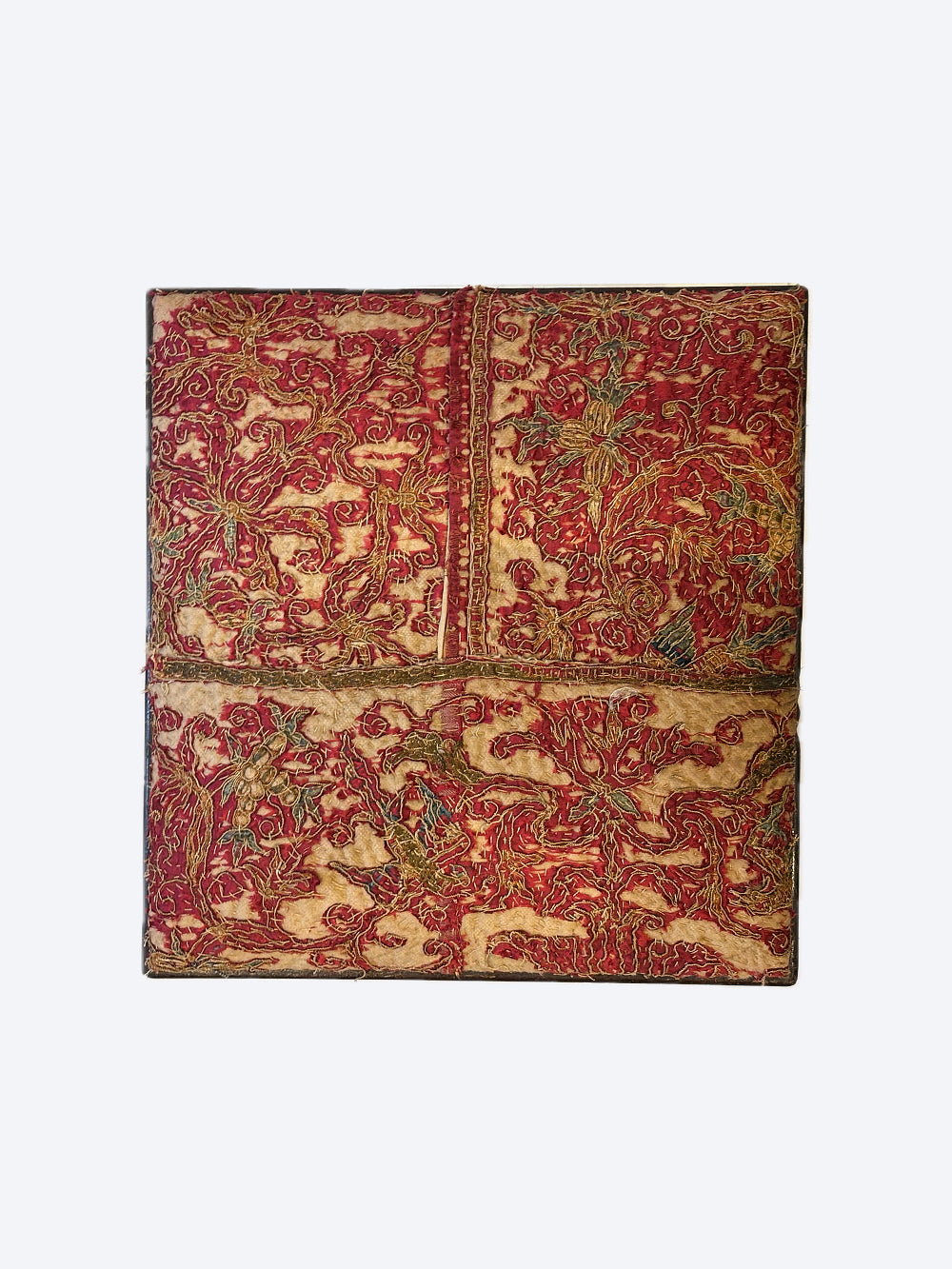 RESERVED | 17th Century Italian Silk Storage Stool | 606