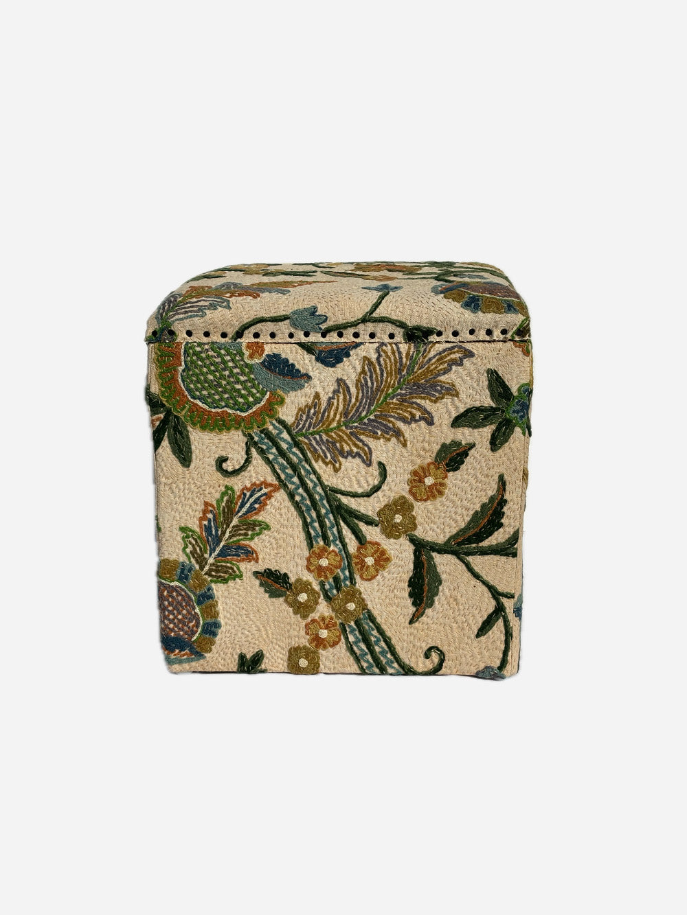 19th Century Edwardian Woollen Crewelwork Storage Stool | 616