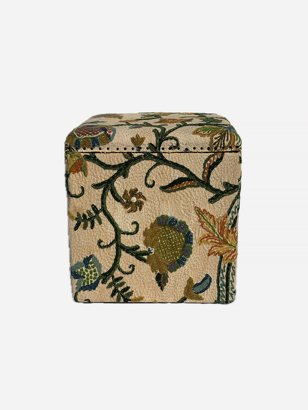 19th Century Edwardian Woollen Crewelwork Storage Stool | 616