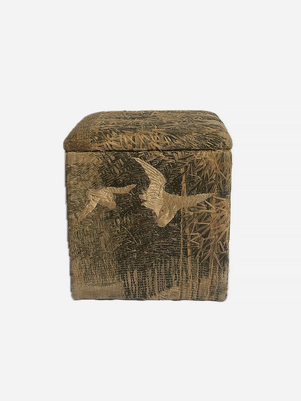 19th Century Japanese Meiji Silk Storage Stool | 619