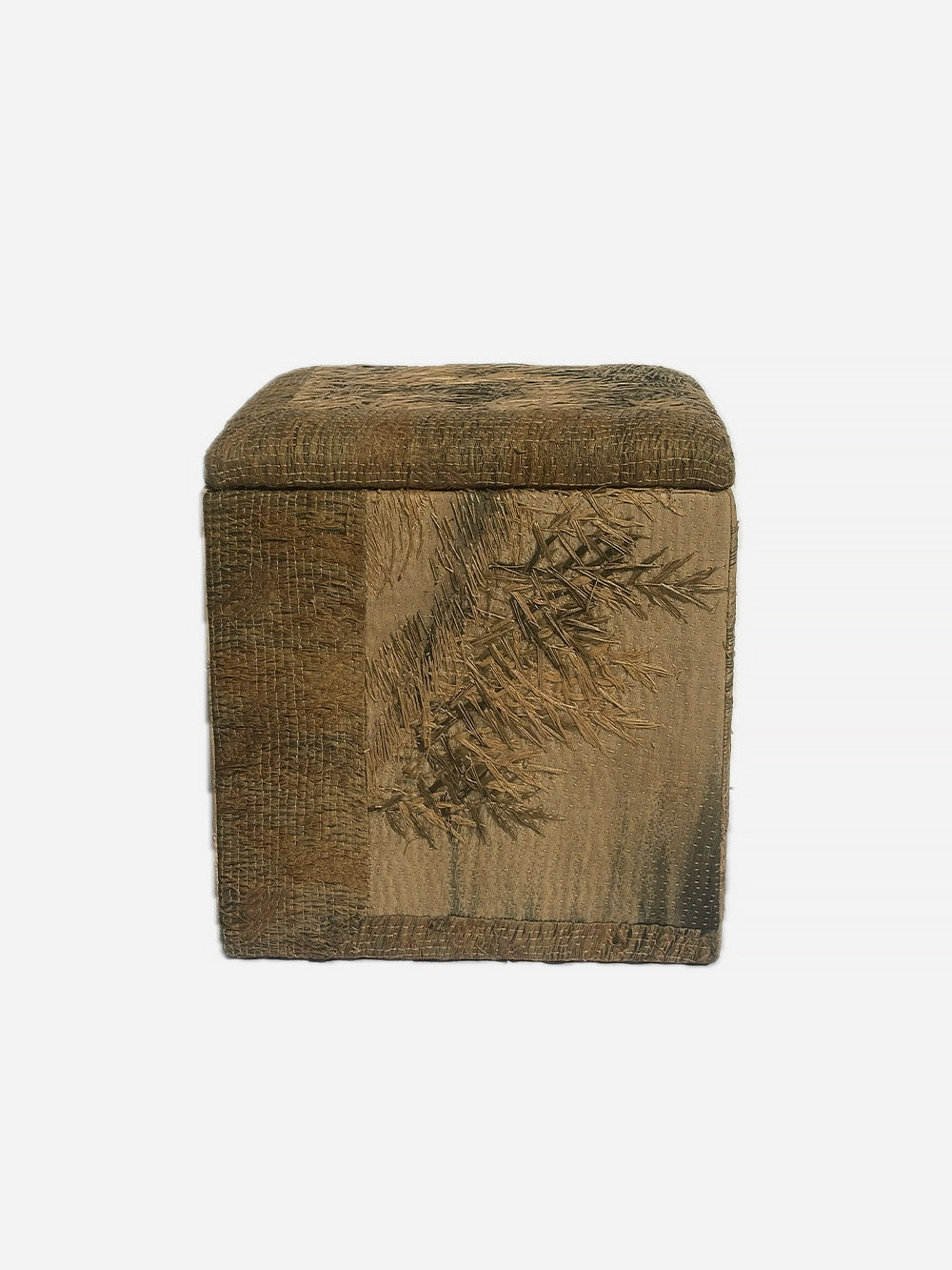 19th Century Japanese Meiji Silk Storage Stool | 619
