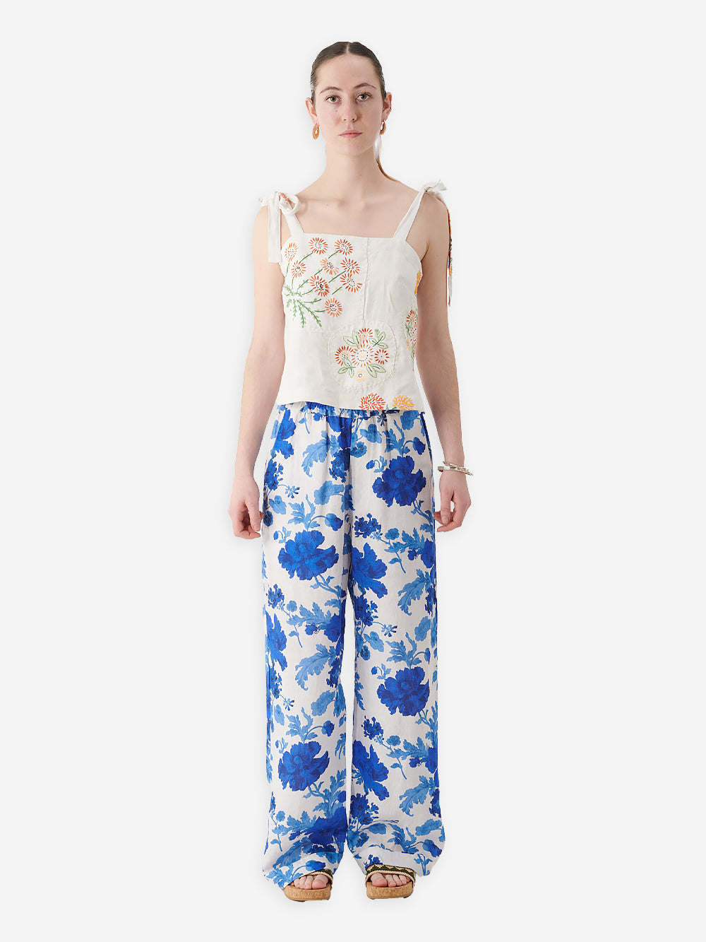19th Century French Printed Linen Syd Trousers