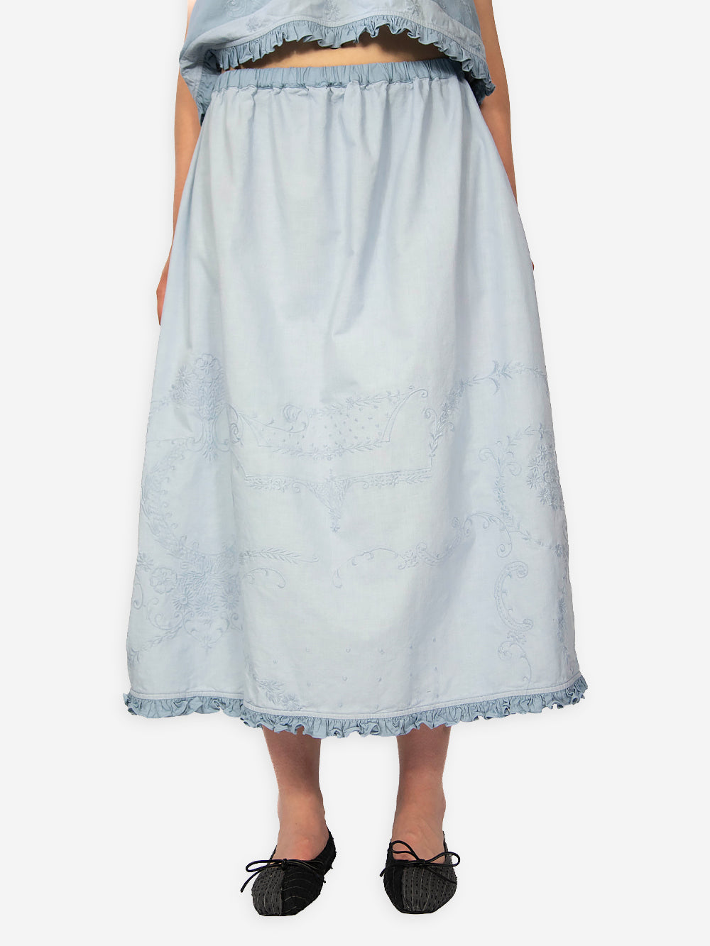 Vintage Embroidered Poplin Tala Skirt