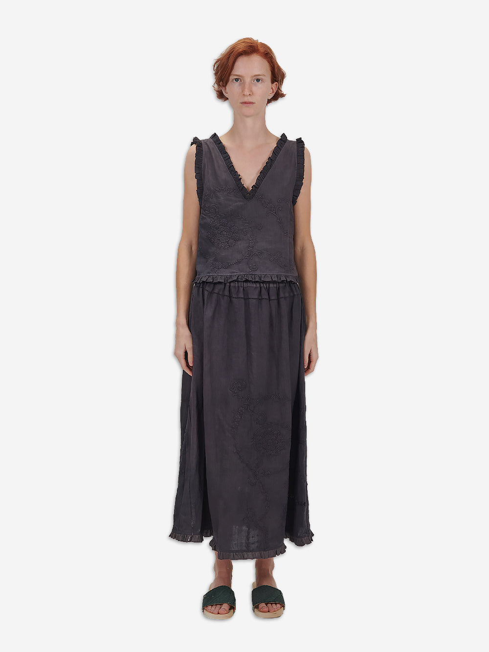 Vintage Embroidered Poplin Tala Skirt