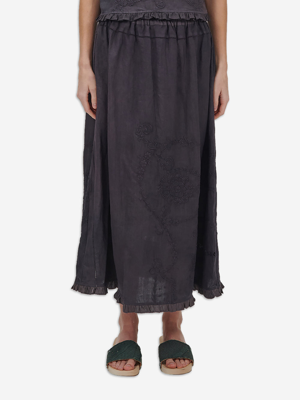 Vintage Embroidered Poplin Tala Skirt