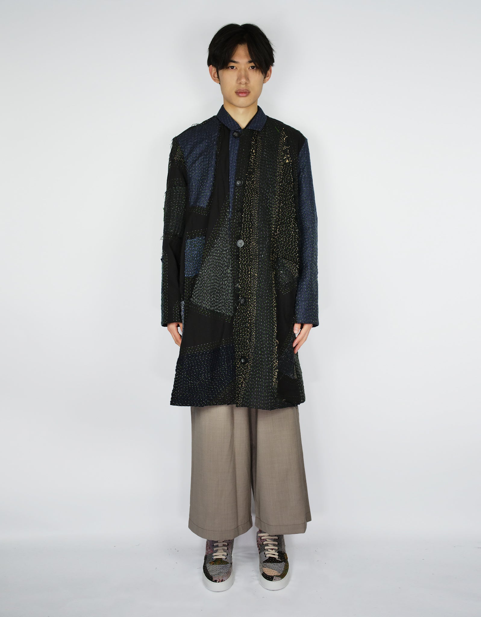 Fine Woollen & Silk Offcuts Duster Coat
