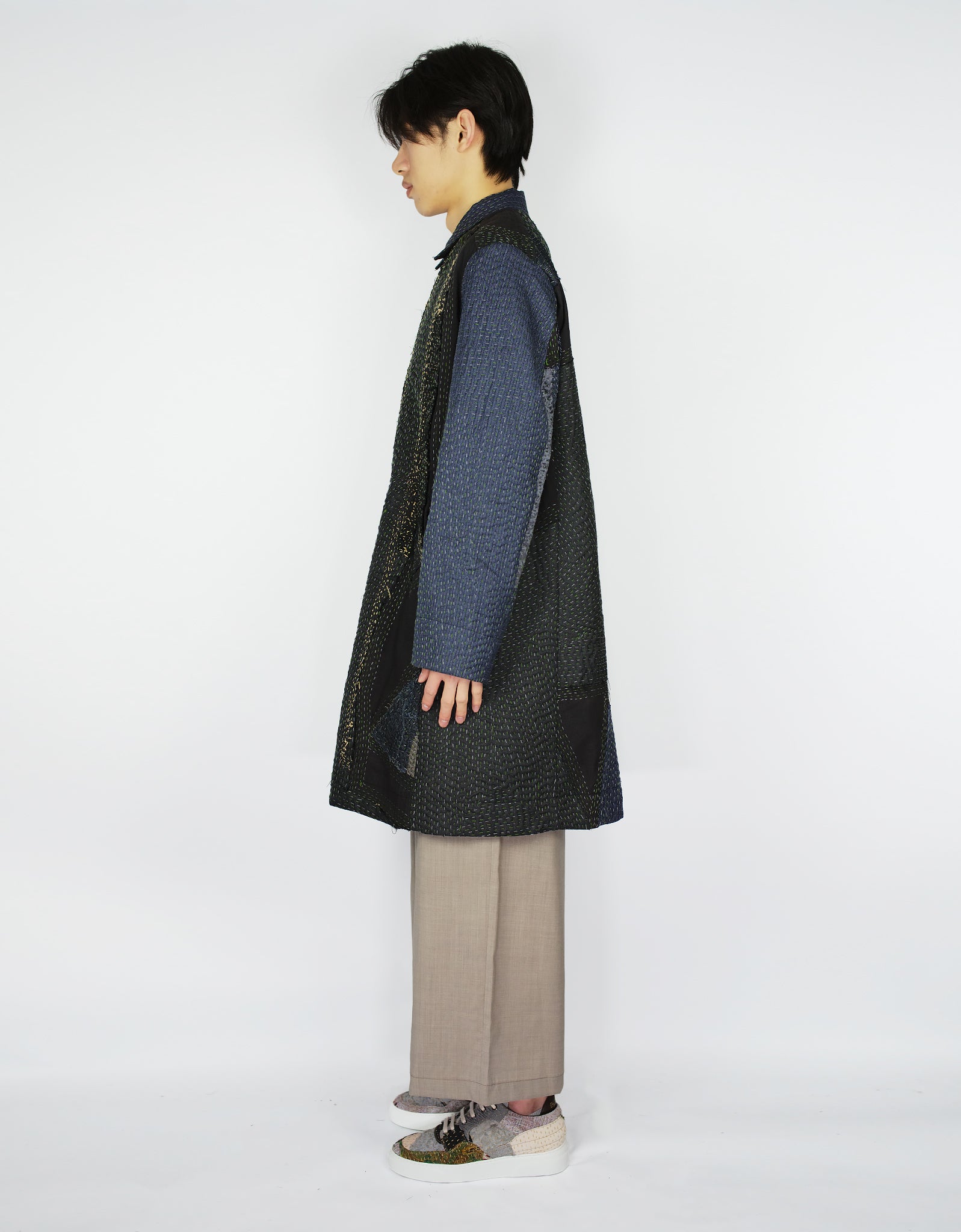 Fine Woollen & Silk Offcuts Duster Coat