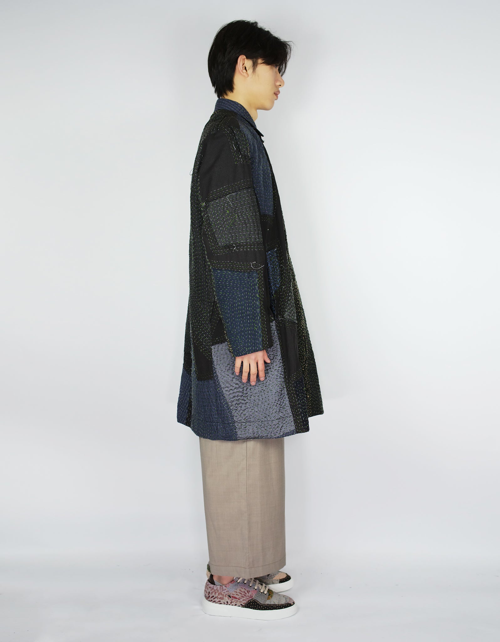 Fine Woollen & Silk Offcuts Duster Coat