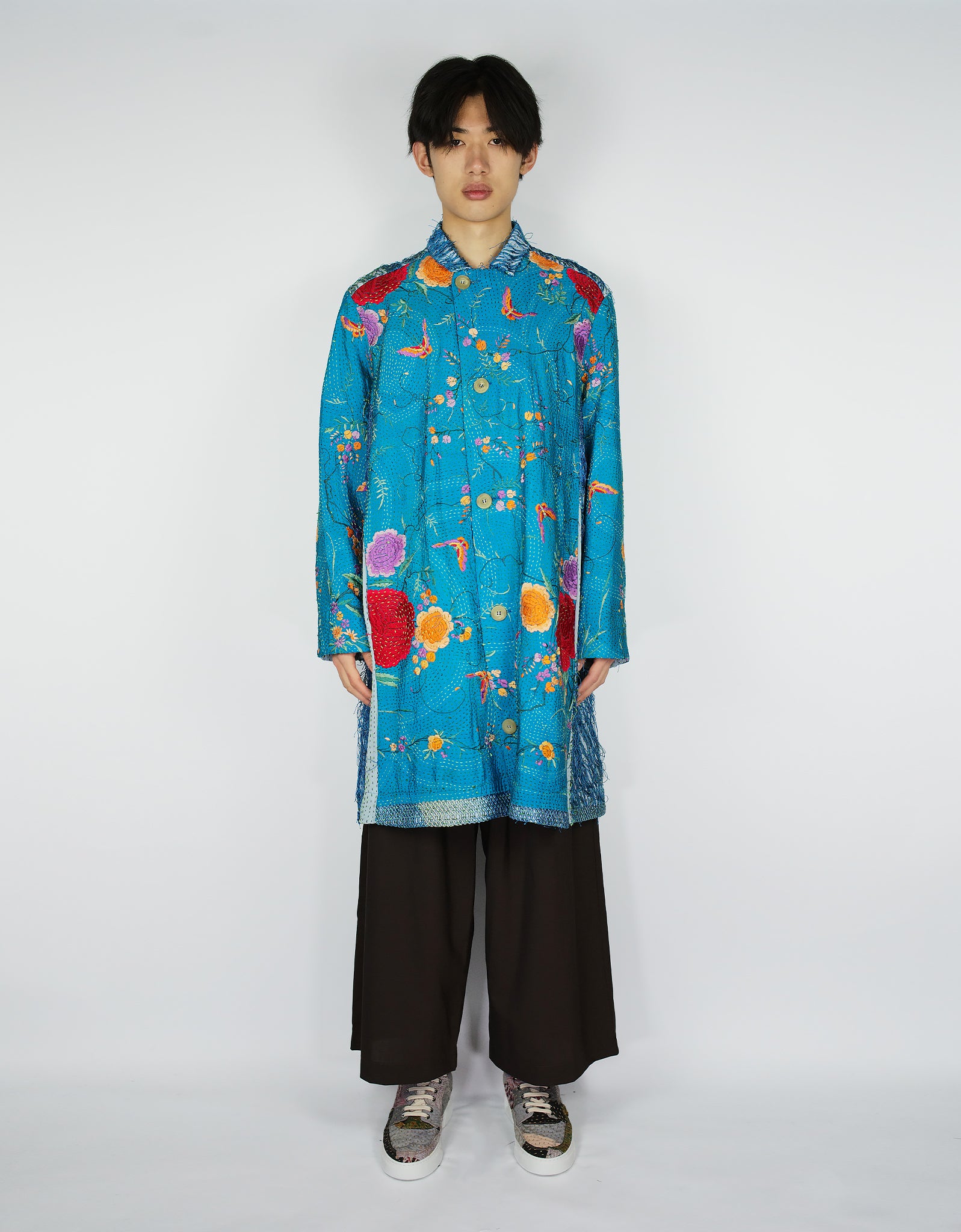 1920s Silk Piano Shawl Duster Coat