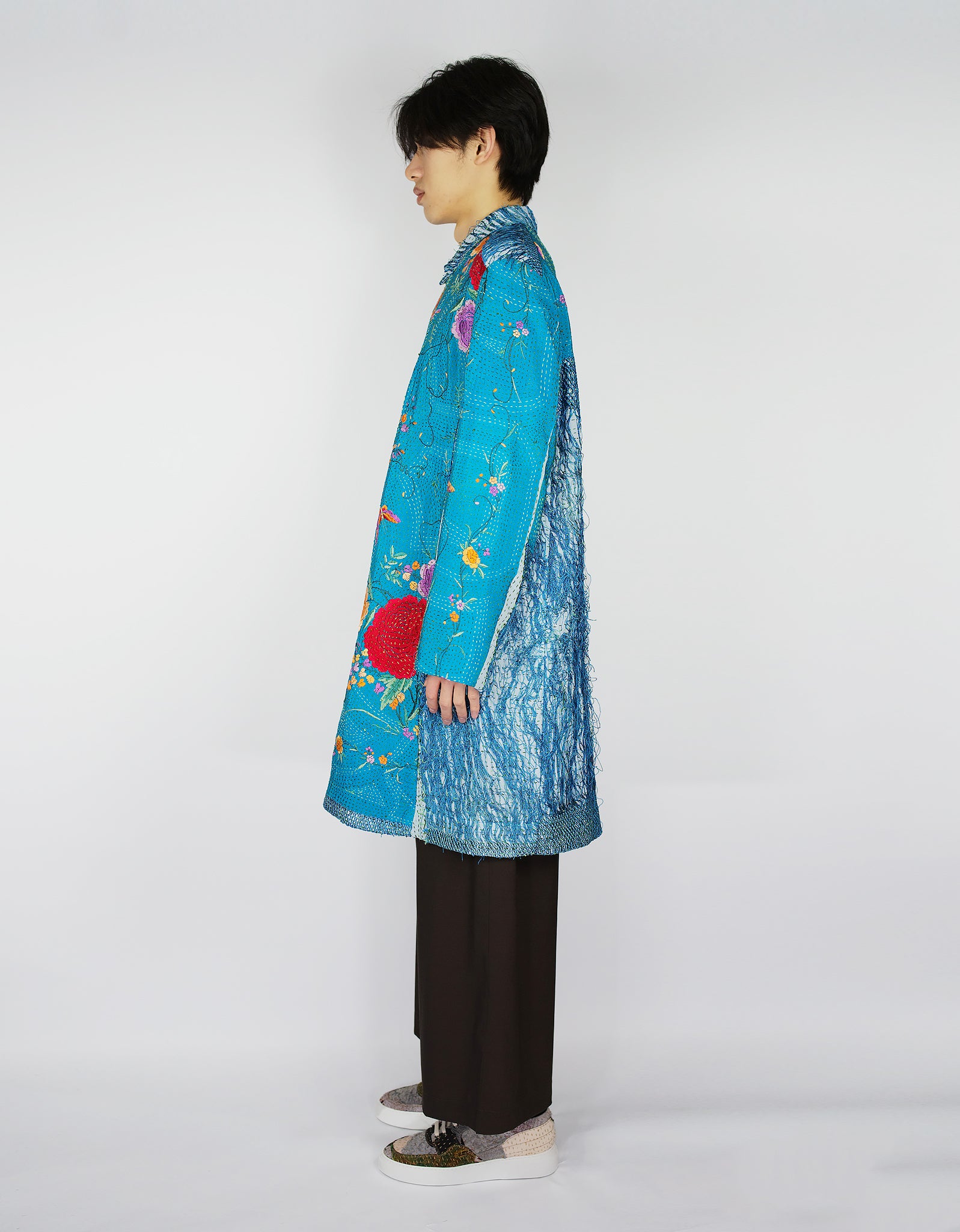 1920s Silk Piano Shawl Duster Coat