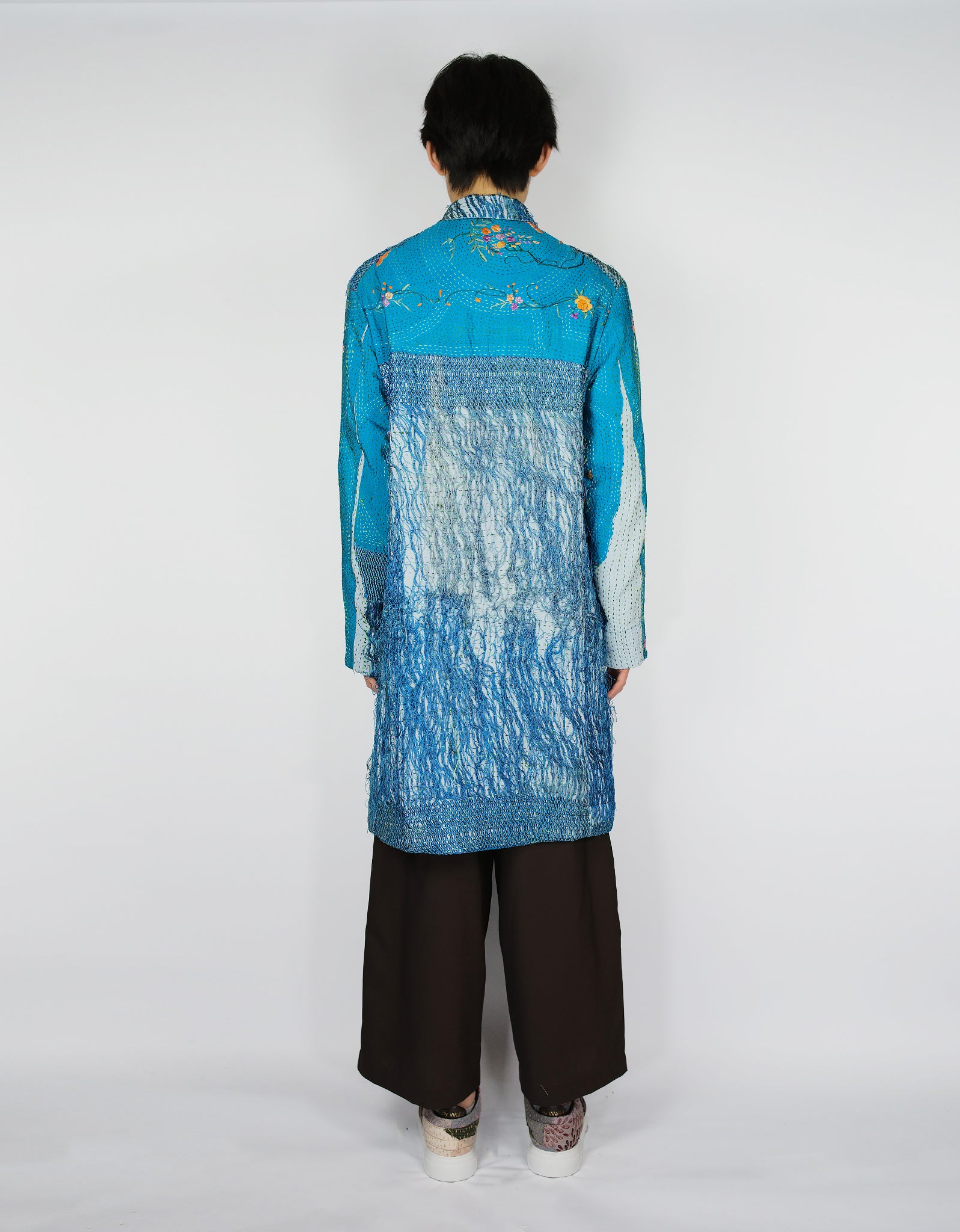 1920s Silk Piano Shawl Duster Coat