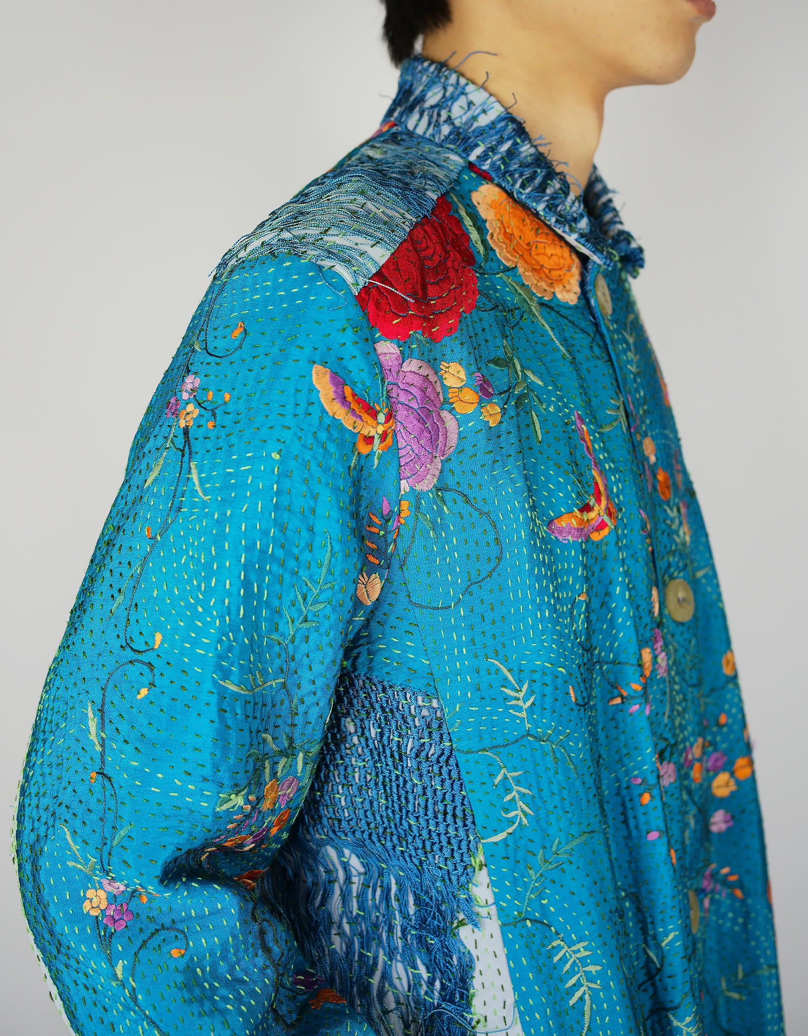 1920s Silk Piano Shawl Duster Coat