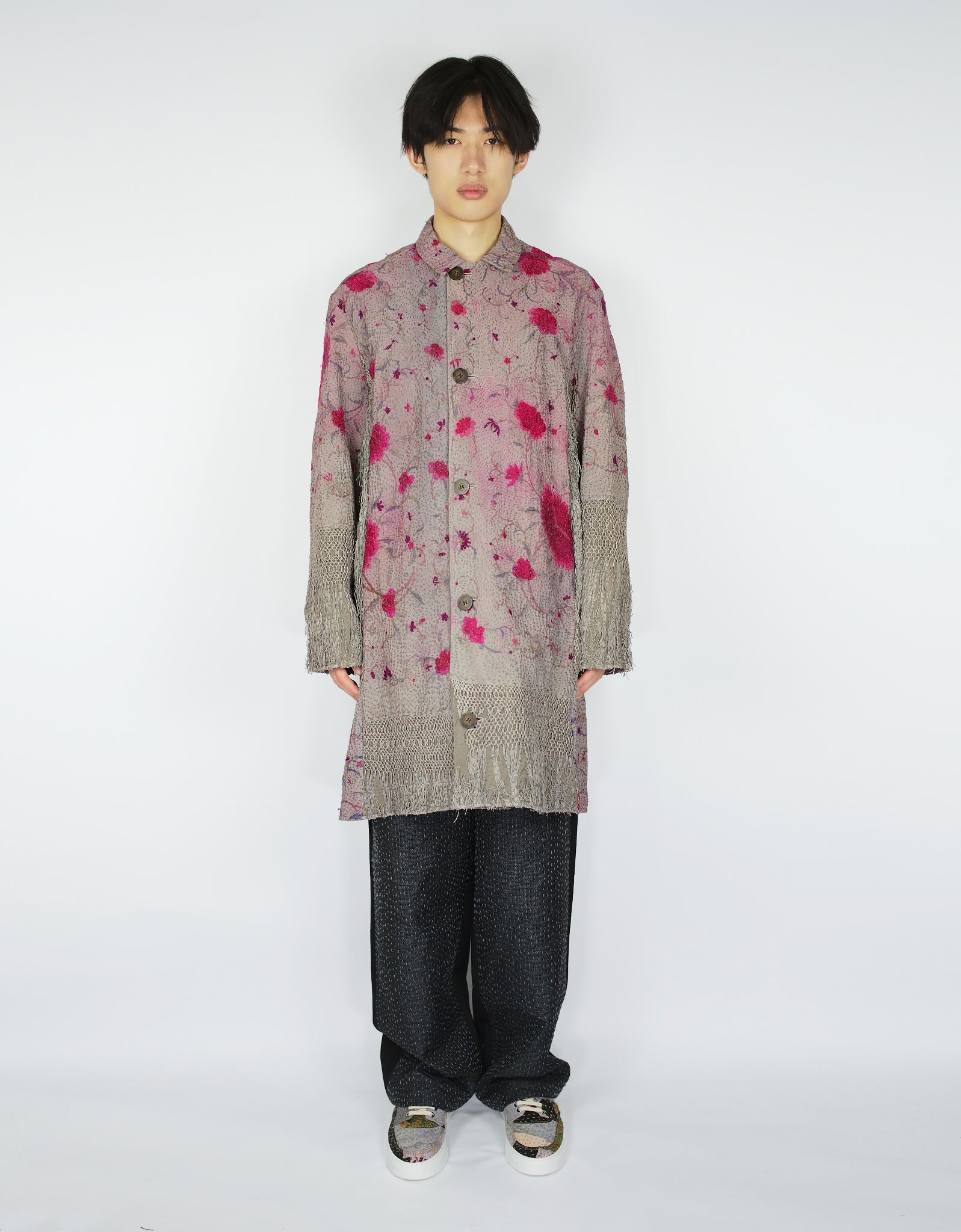 1920s Silk Piano Shawl Duster Coat