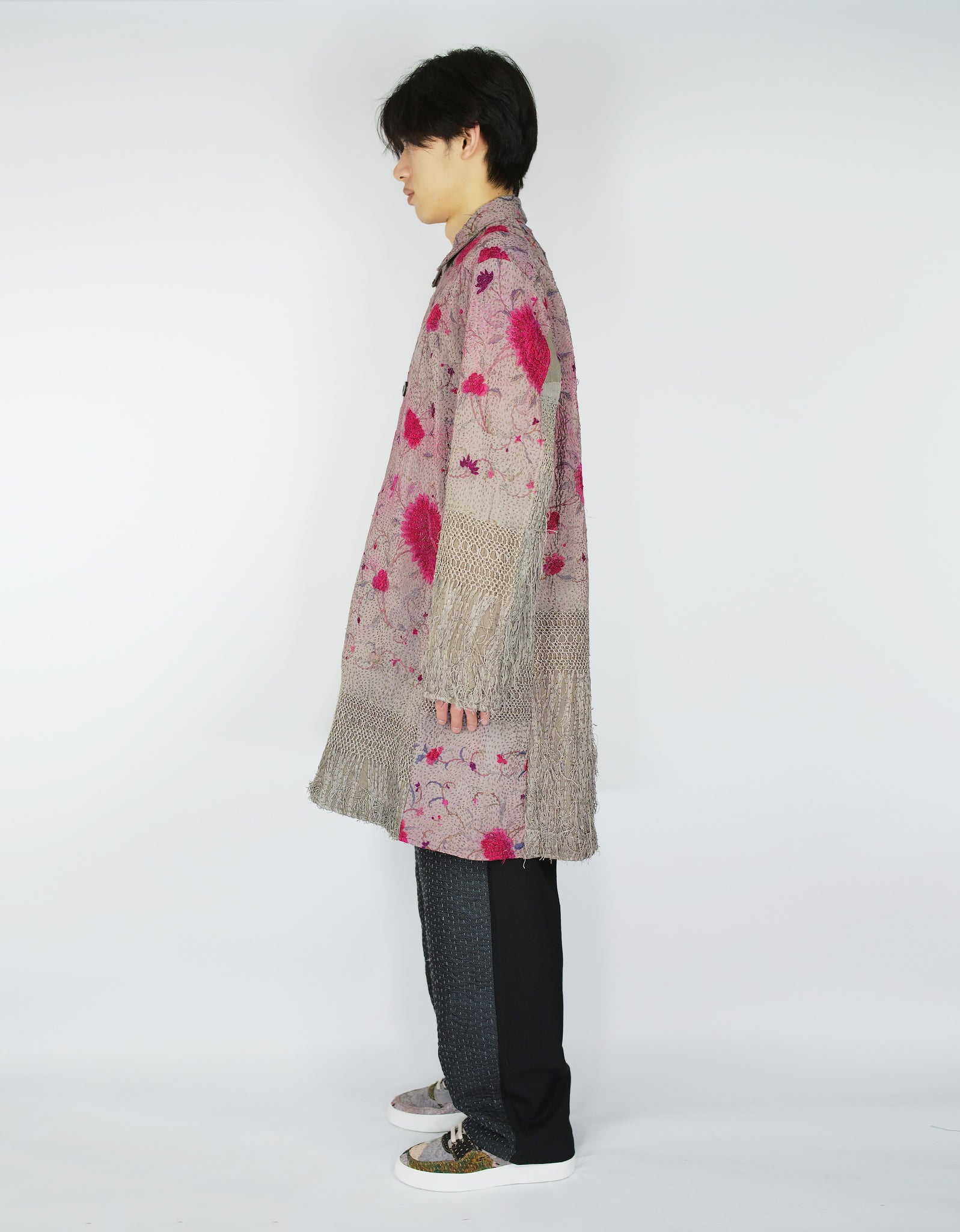 1920s Silk Piano Shawl Duster Coat