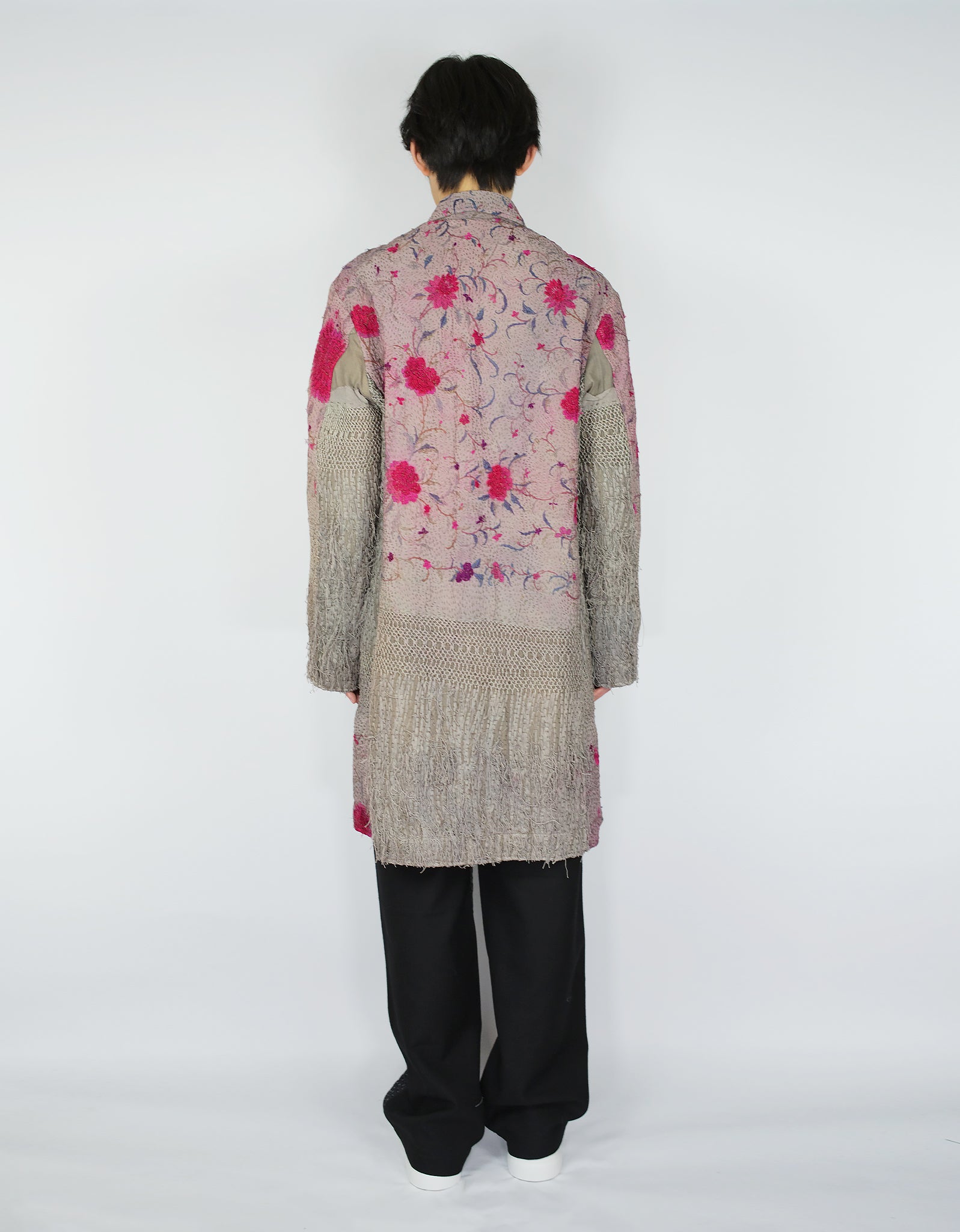 1920s Silk Piano Shawl Duster Coat