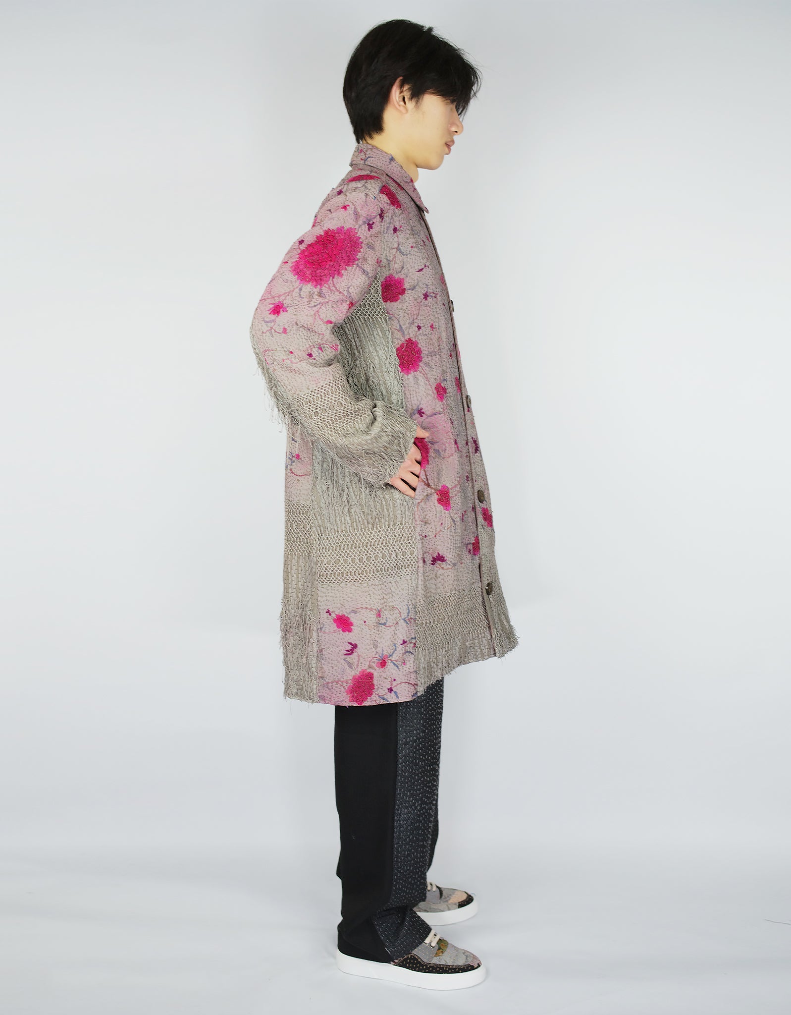 1920s Silk Piano Shawl Duster Coat