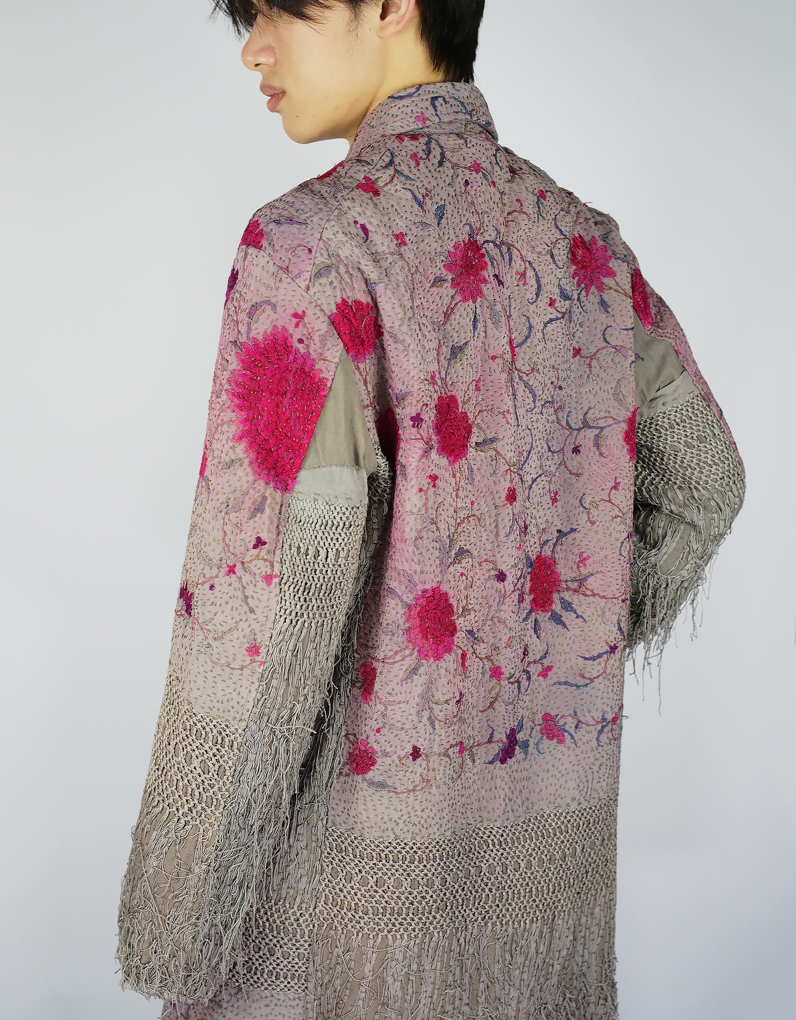 1920s Silk Piano Shawl Duster Coat