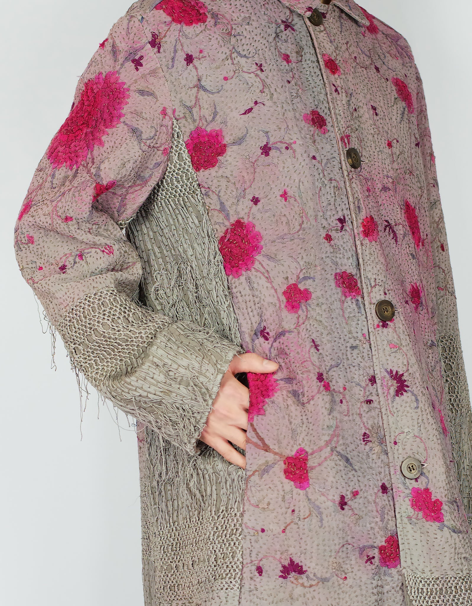 1920s Silk Piano Shawl Duster Coat