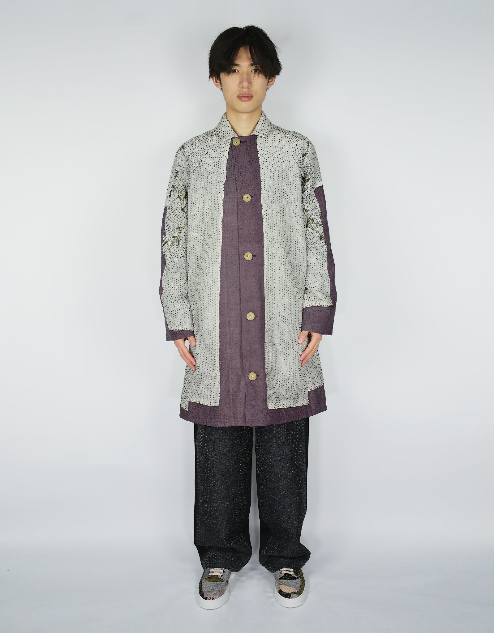 1920s Silk Piano Shawl Duster Coat
