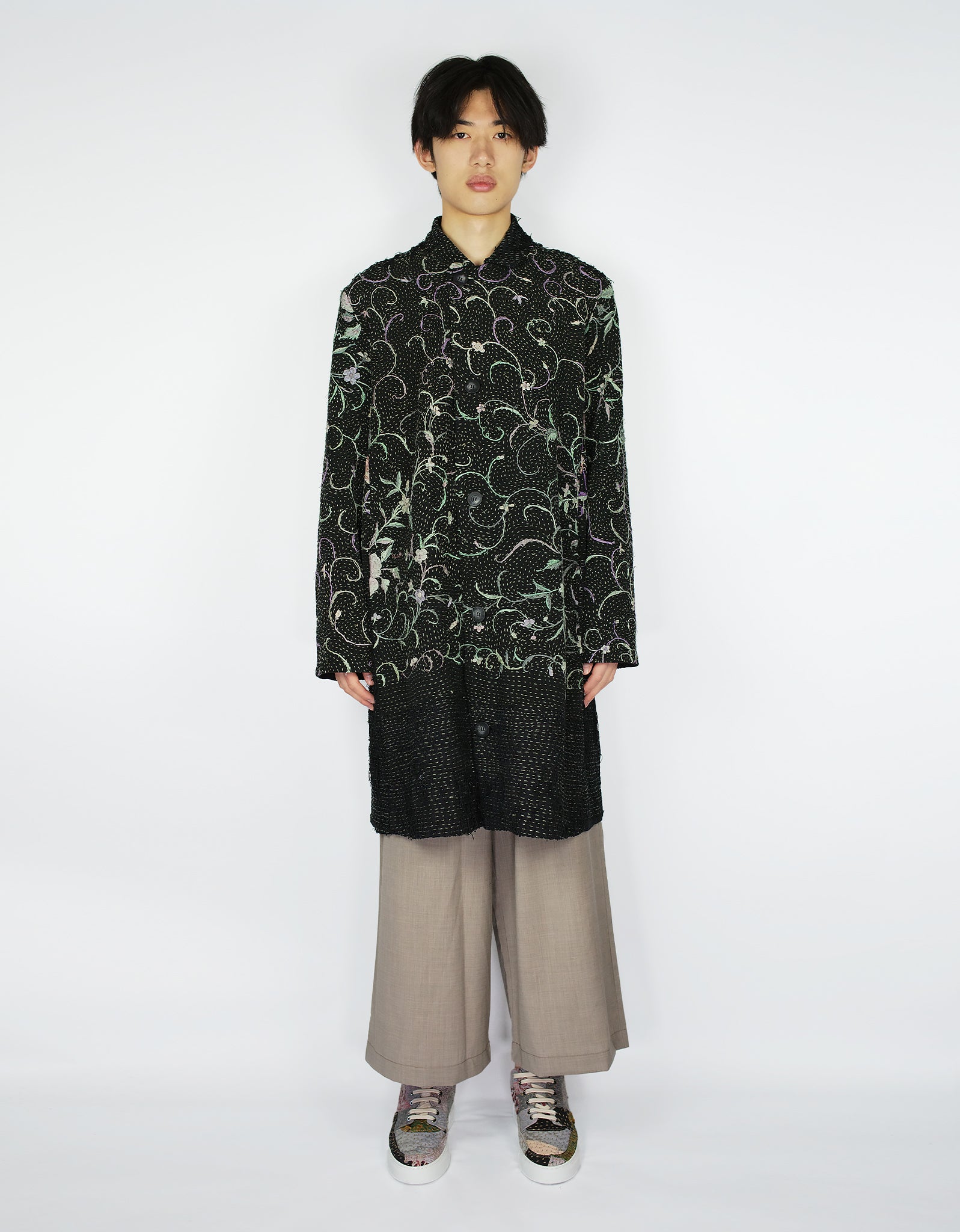 1920s Silk Piano Shawl Duster Coat