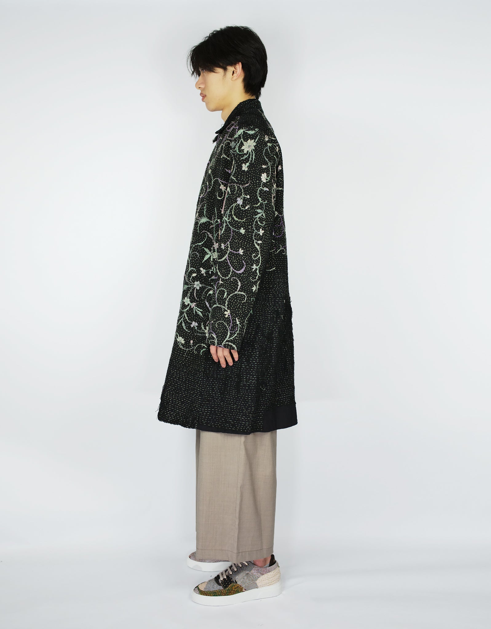 1920s Silk Piano Shawl Duster Coat